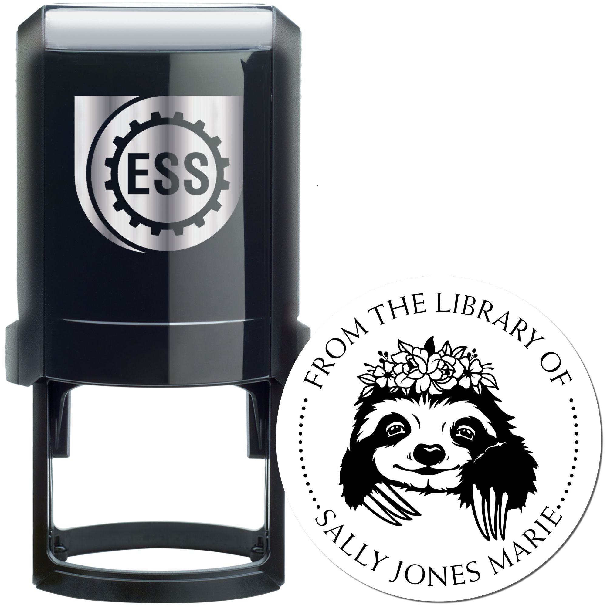 Self-Inking Graceful Sloth Custom Made Book Lover Stamp - Engineer Seal Stamps