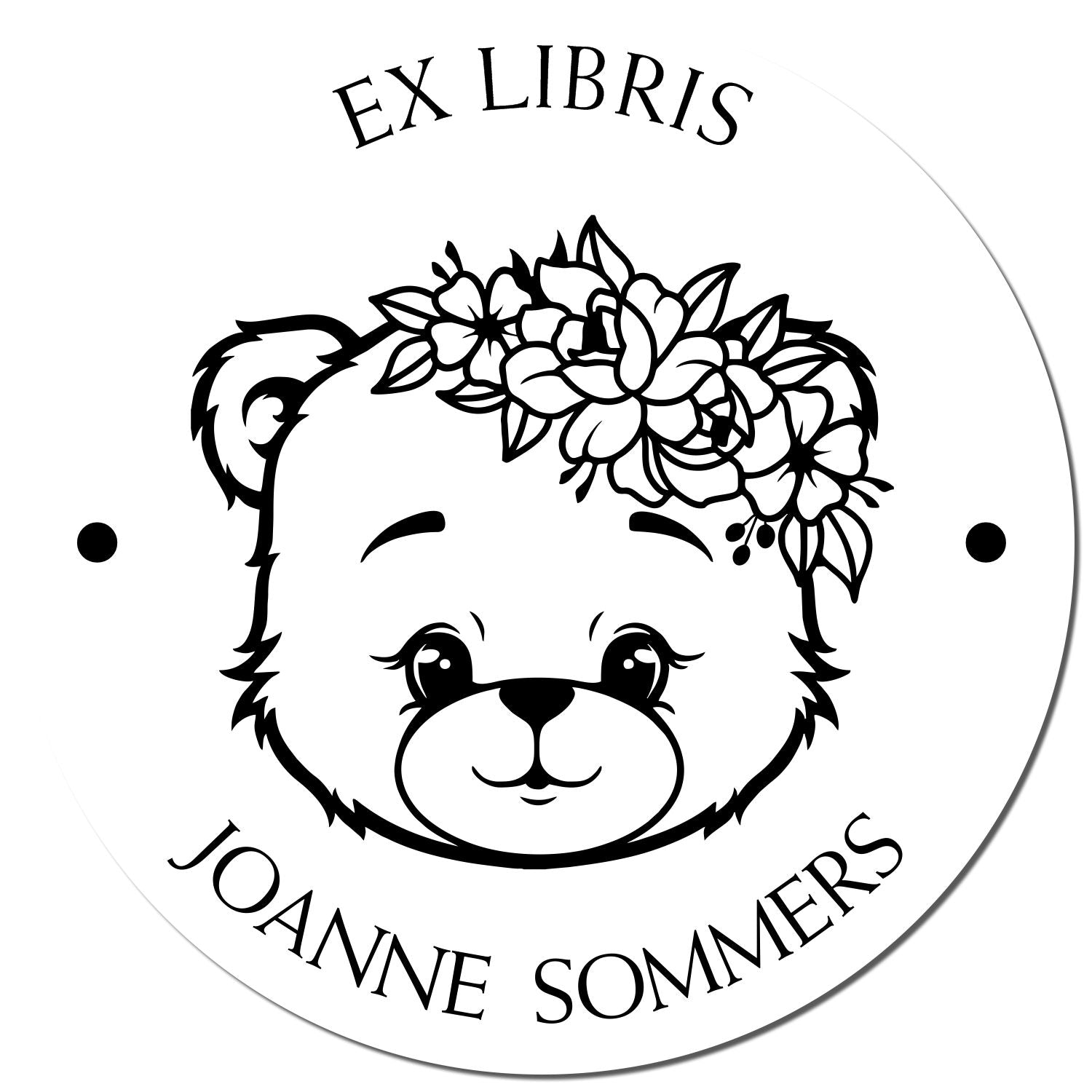 Pre-Inked Beautiful Bear Personalized Private Library Stamp - Engineer Seal Stamps