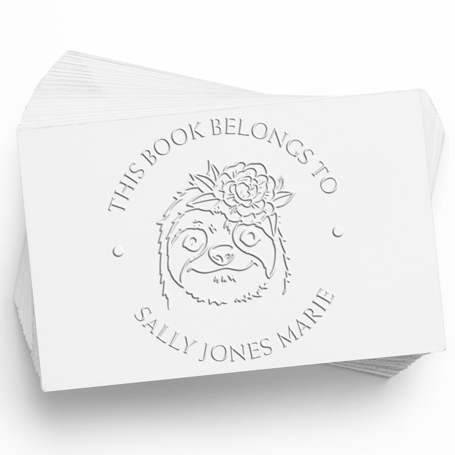 Desk Cute Sloth Custom Made Library Embossed Stamp - Engineer Seal Stamps