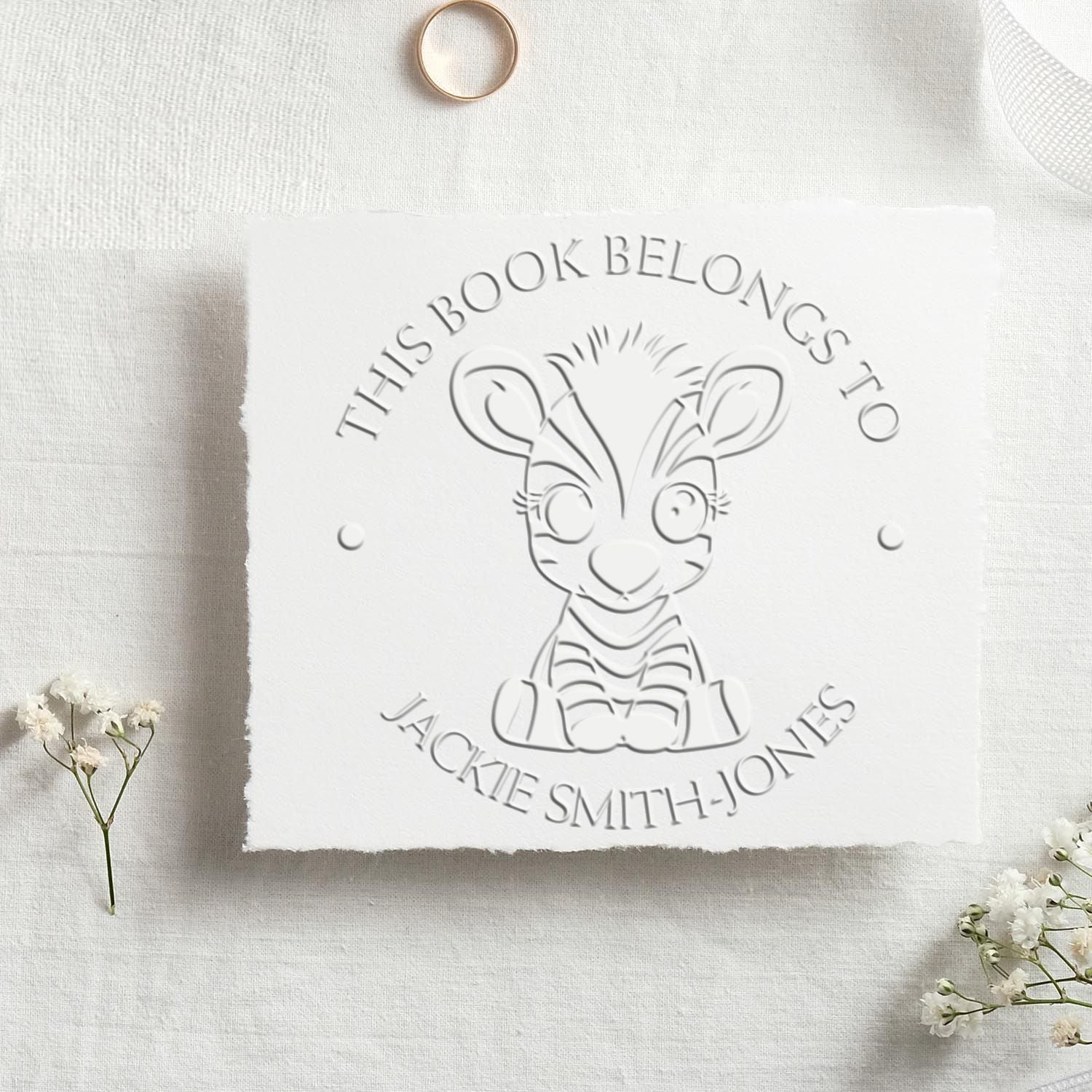 Soft Zesty Zebra Custom Read It Love It Return It Seal Press - Engineer Seal Stamps