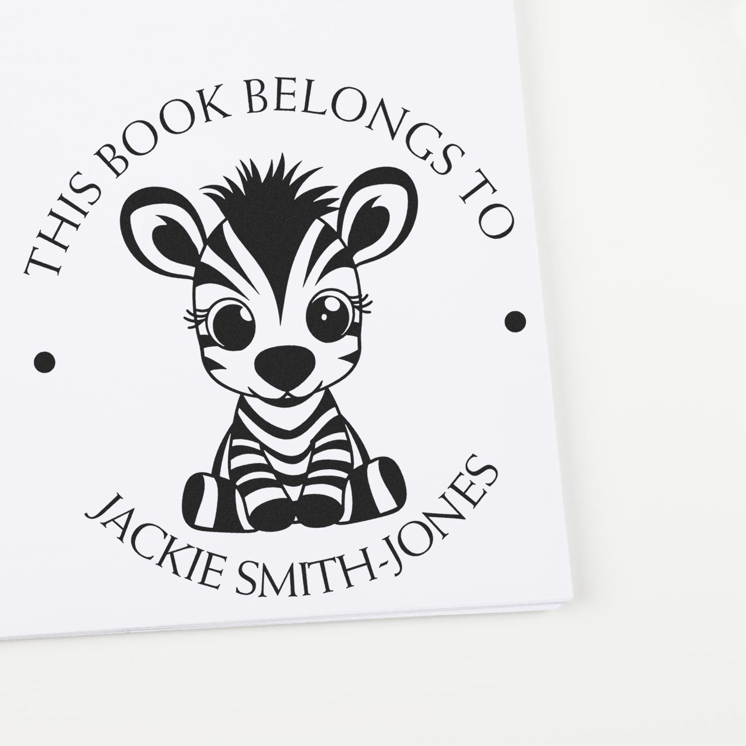 PSI Pre-Inked Zesty Zebra Personalized Bibliophile Stamp - Engineer Seal Stamps