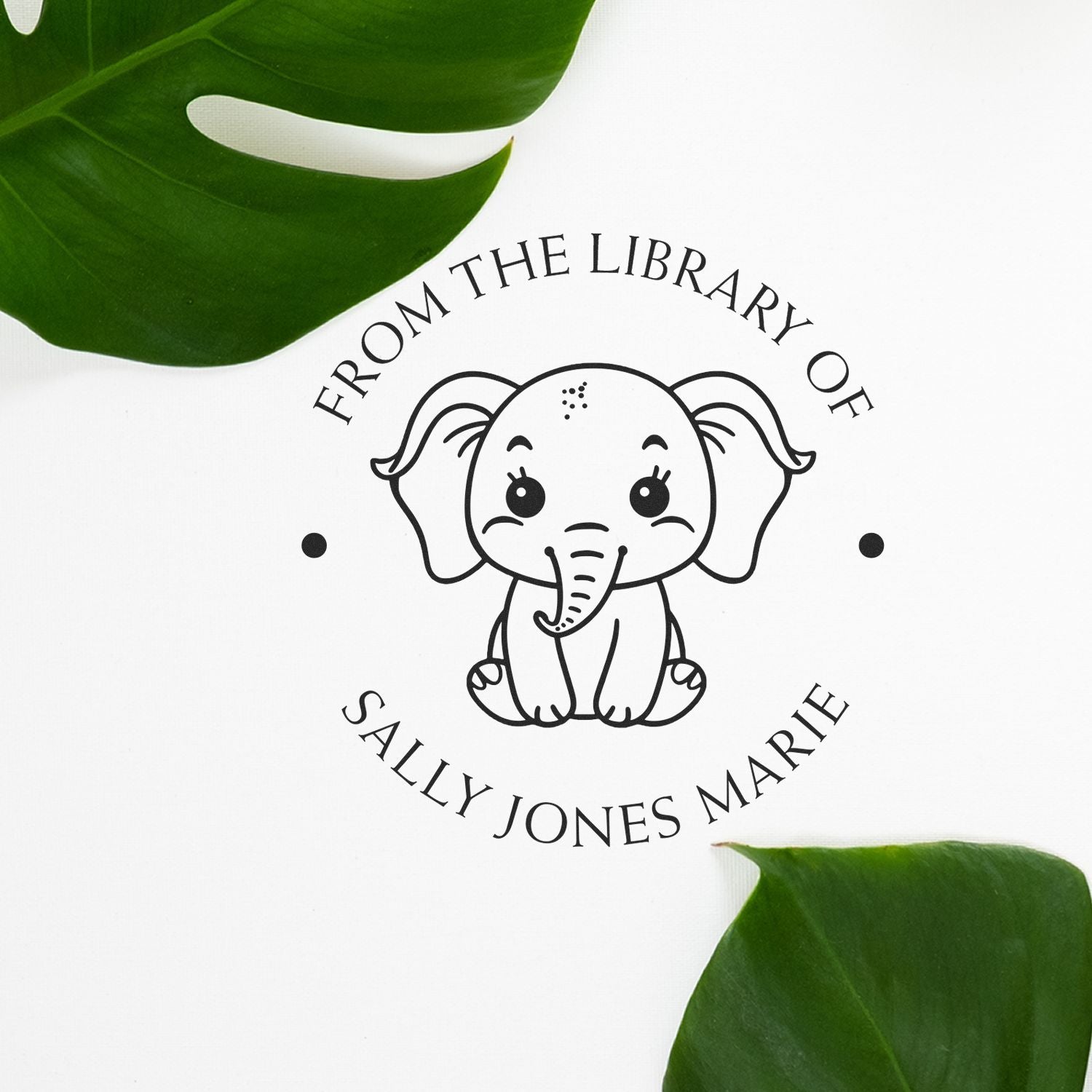 Wood Handle Energetic Elephant Custom Library Collection Stamp - Engineer Seal Stamps