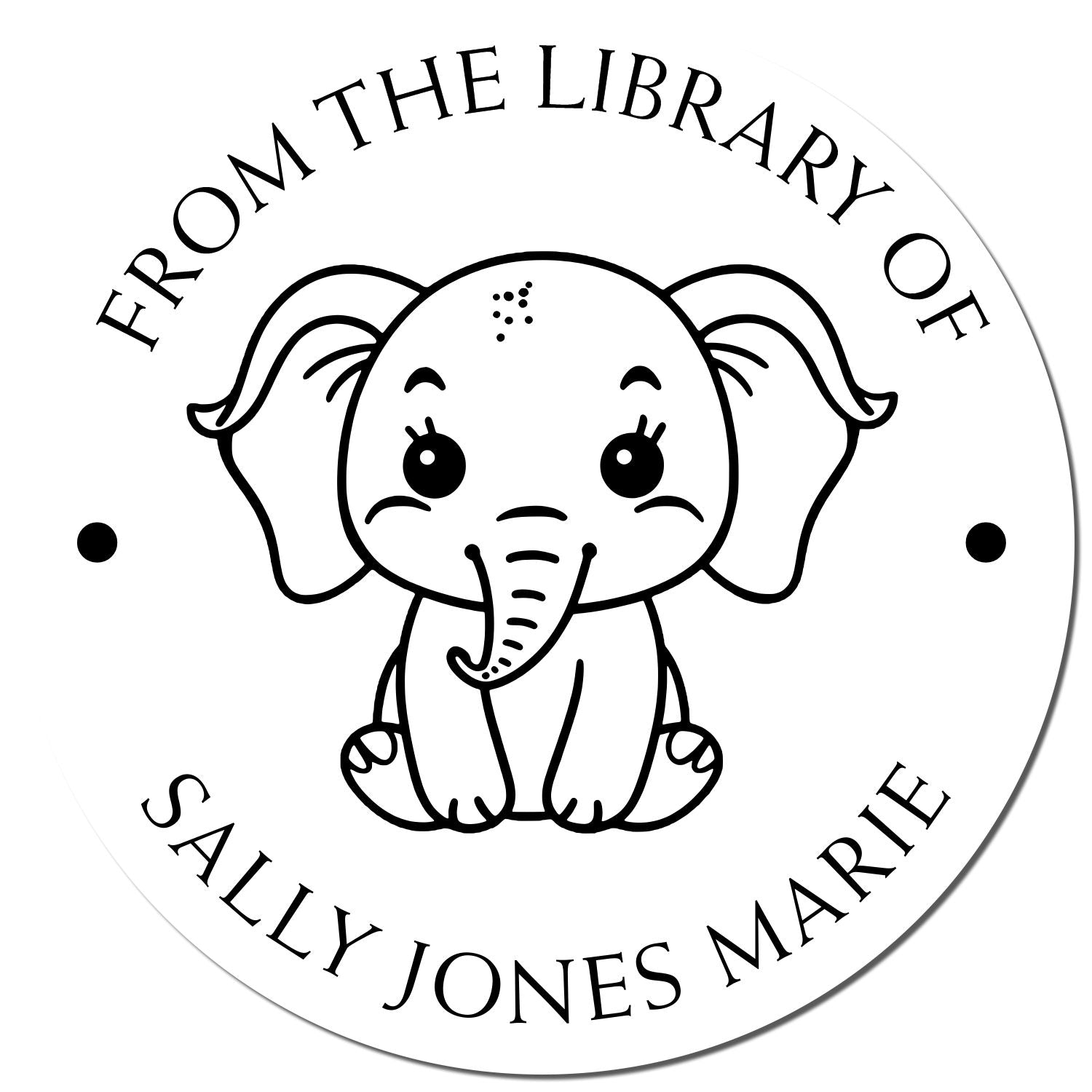 Pre-Inked Energetic Elephant Personalized Read It Love It Stamp - Engineer Seal Stamps