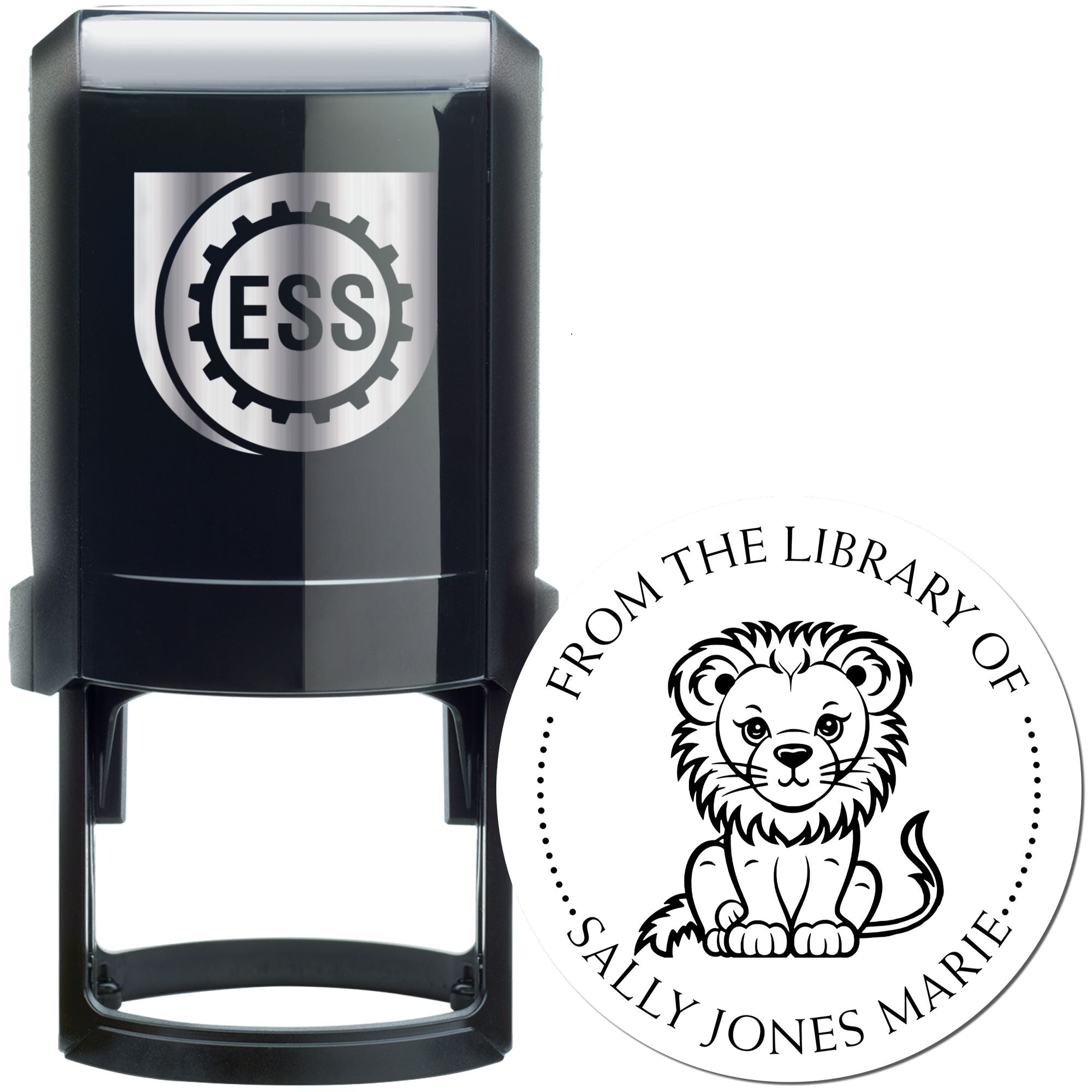 Self-Inking Ferocious Lion Custom Made Book Property Stamp - Engineer Seal Stamps