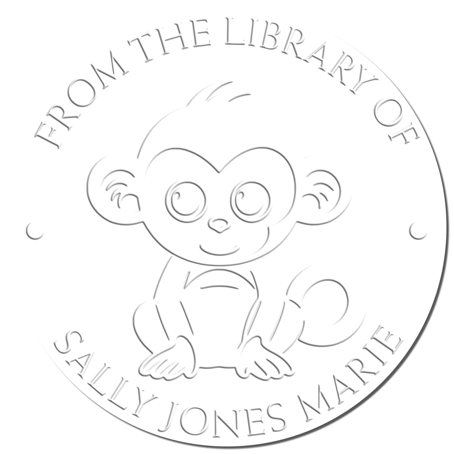 Desk Playful Monkey Custom Made Library Collection Embossed Stamp - Engineer Seal Stamps