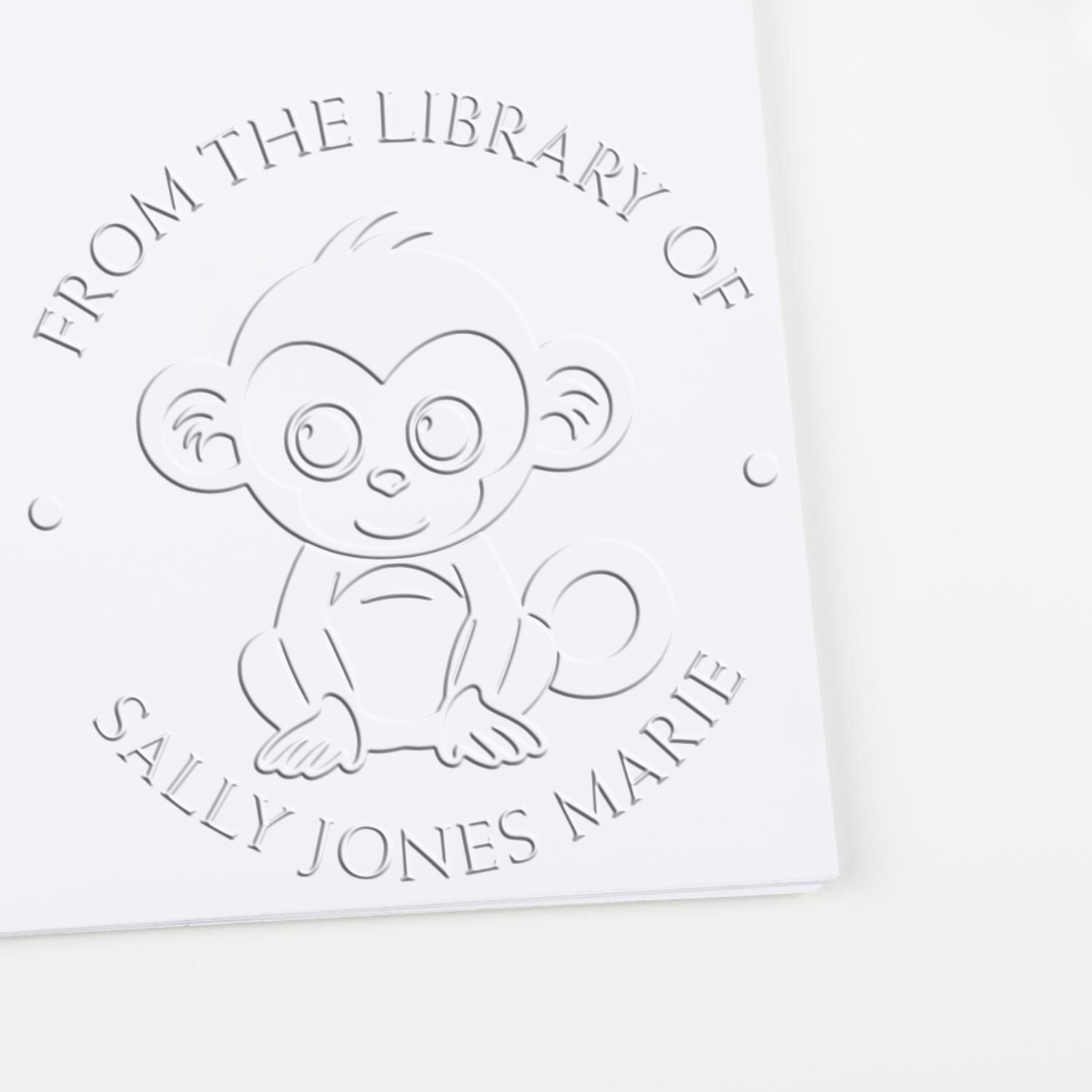 Hybrid Playful Monkey Custom Made Book Name Embossing Seal - Engineer Seal Stamps