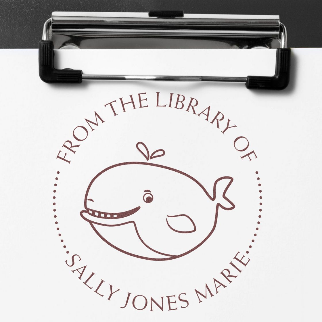 Pre-Inked Strong Whale Personalized Reader Stamp - Engineer Seal Stamps