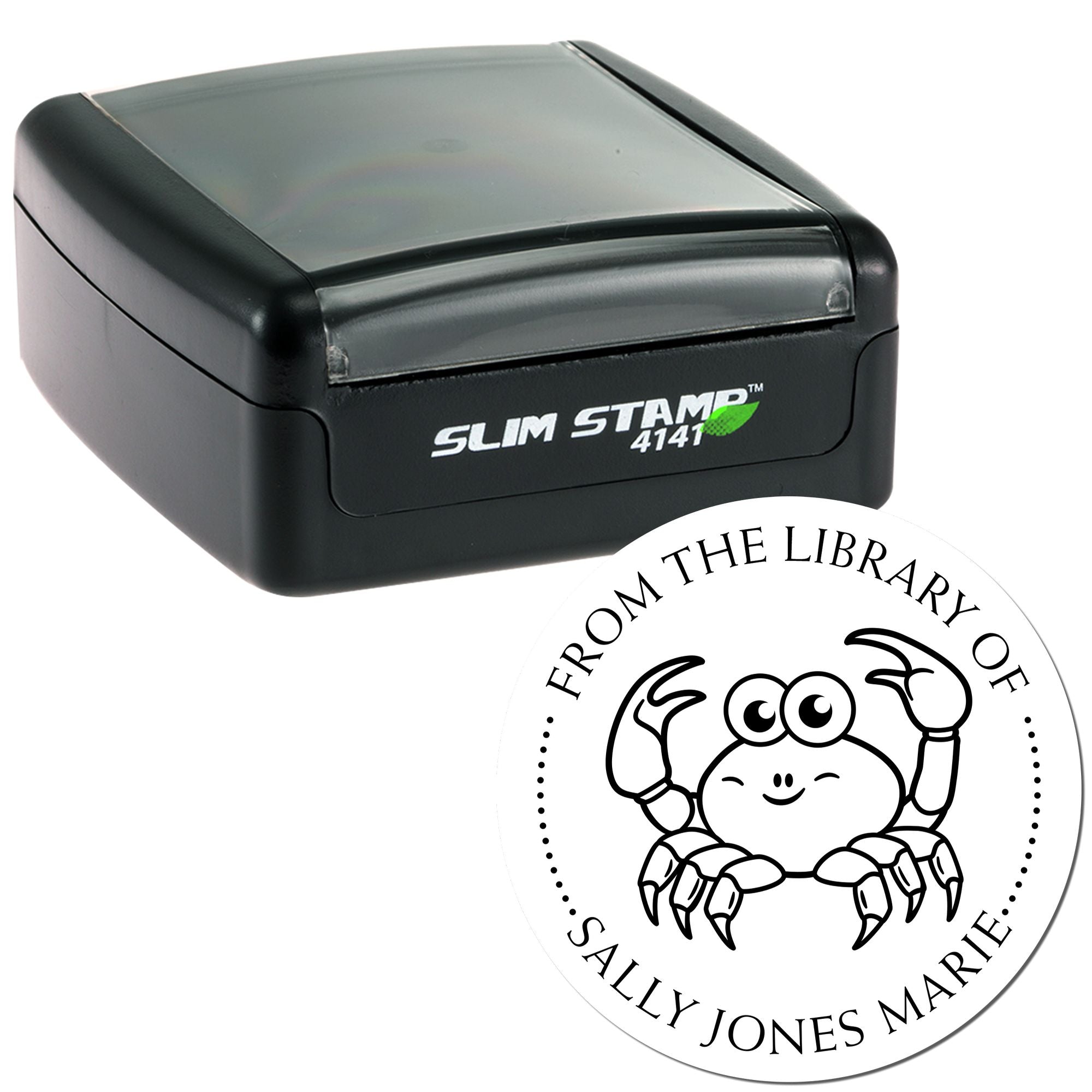 Pre-Inked Curious Crab Personalized Reader Stamper - Engineer Seal Stamps
