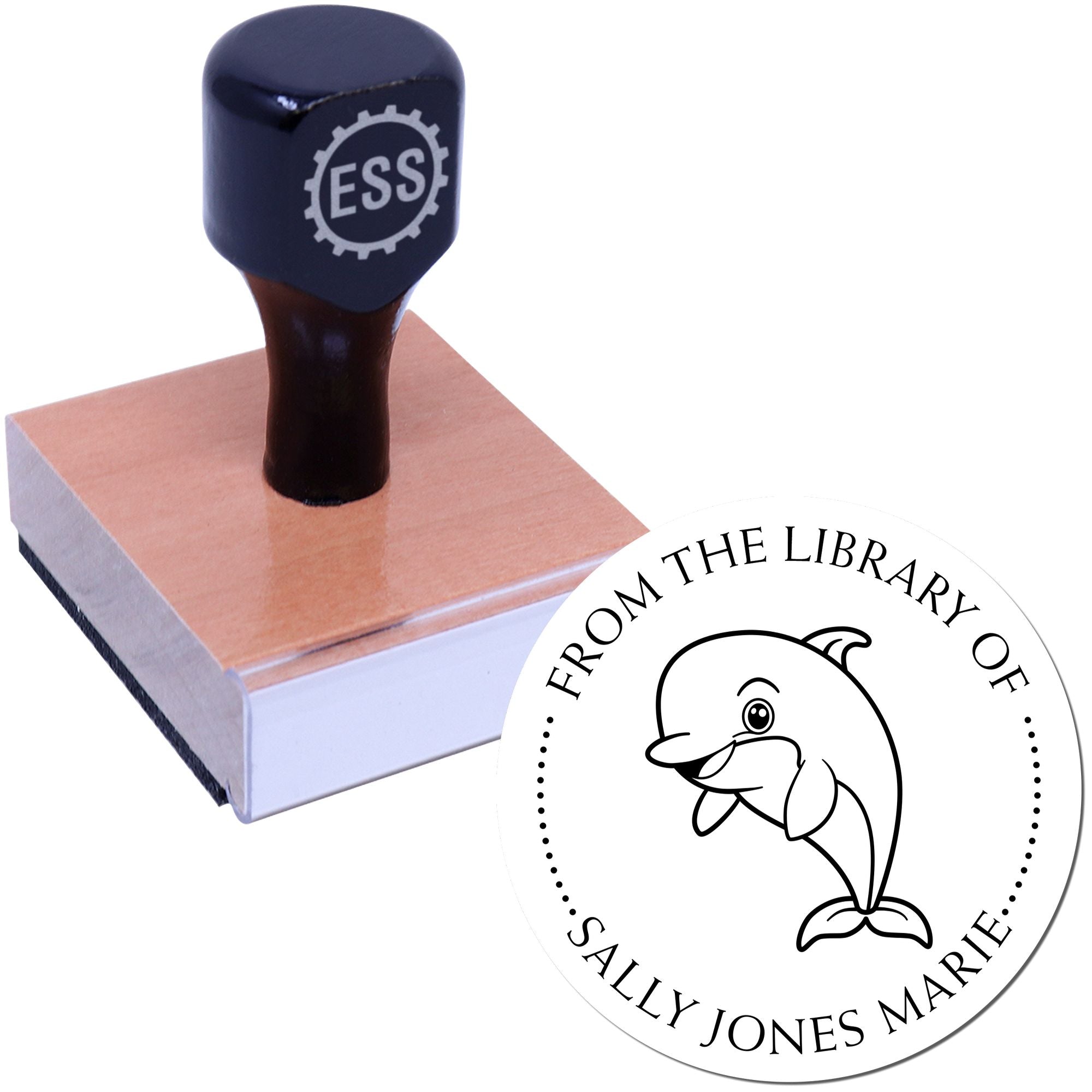 Wood Handle Inquisitive Dolphin Custom Love It Stamp - Engineer Seal Stamps