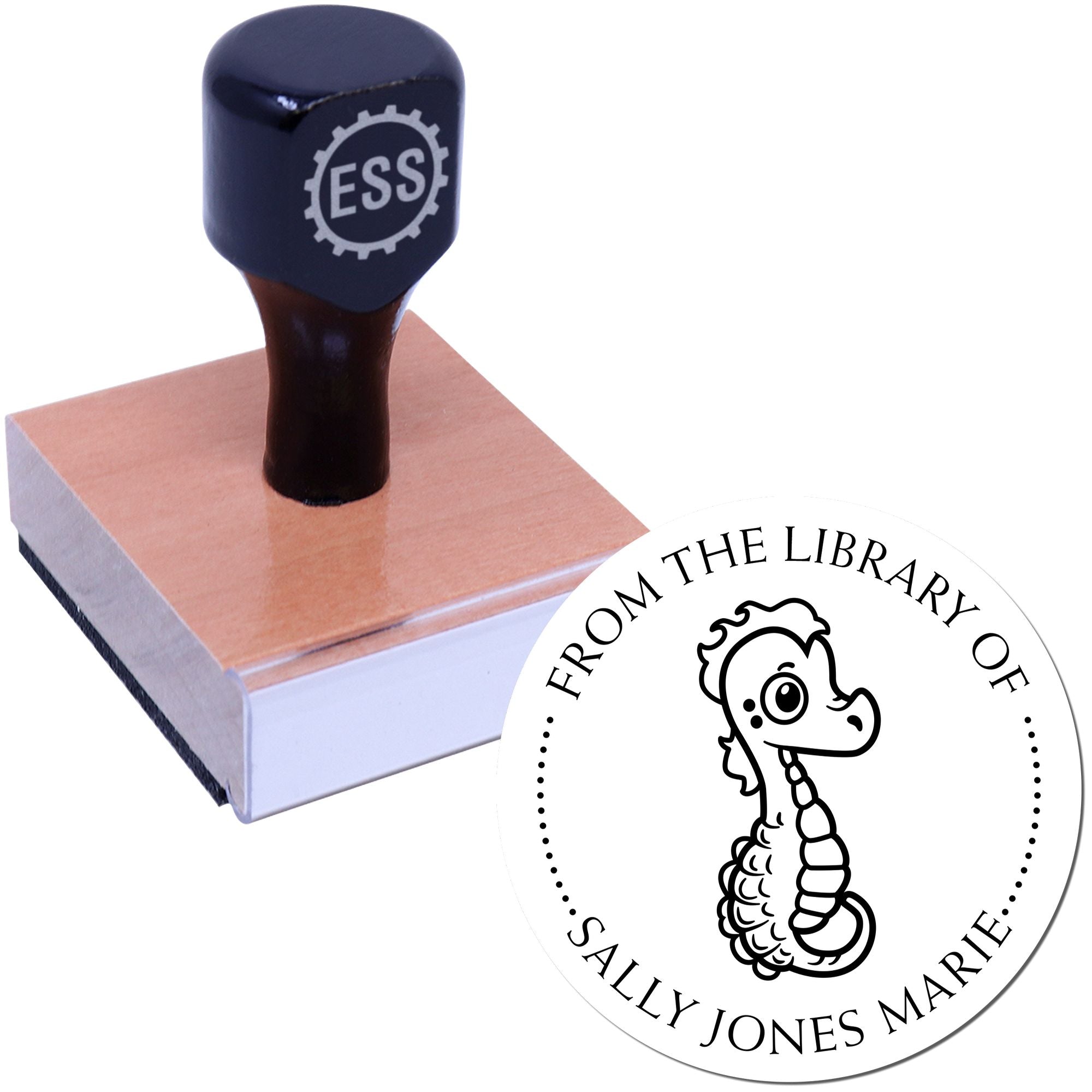 Wood Handle Timid Seahorse Custom Love It Stamper - Engineer Seal Stamps