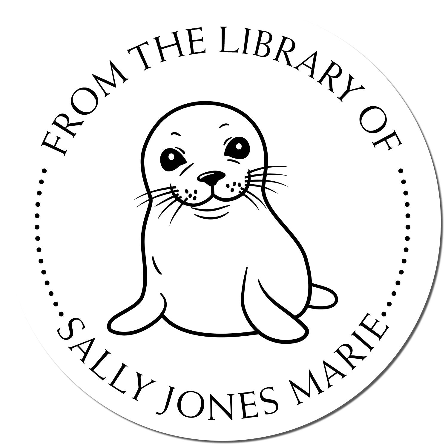 Wood Handle Smiling Seal Custom My Library Stamp - Engineer Seal Stamps