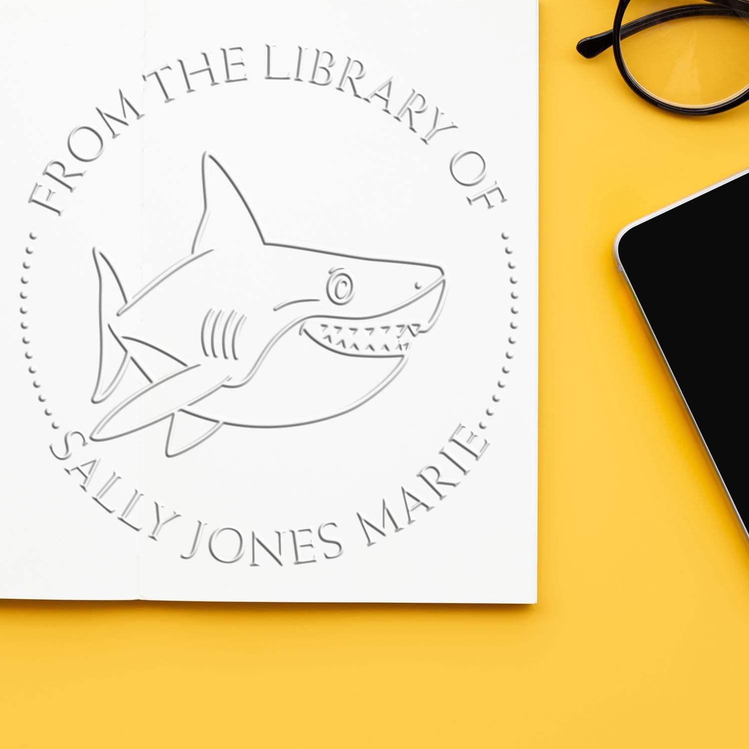 Soft Swift Shark Custom This Book Belongs To Paper Embosser - Engineer Seal Stamps