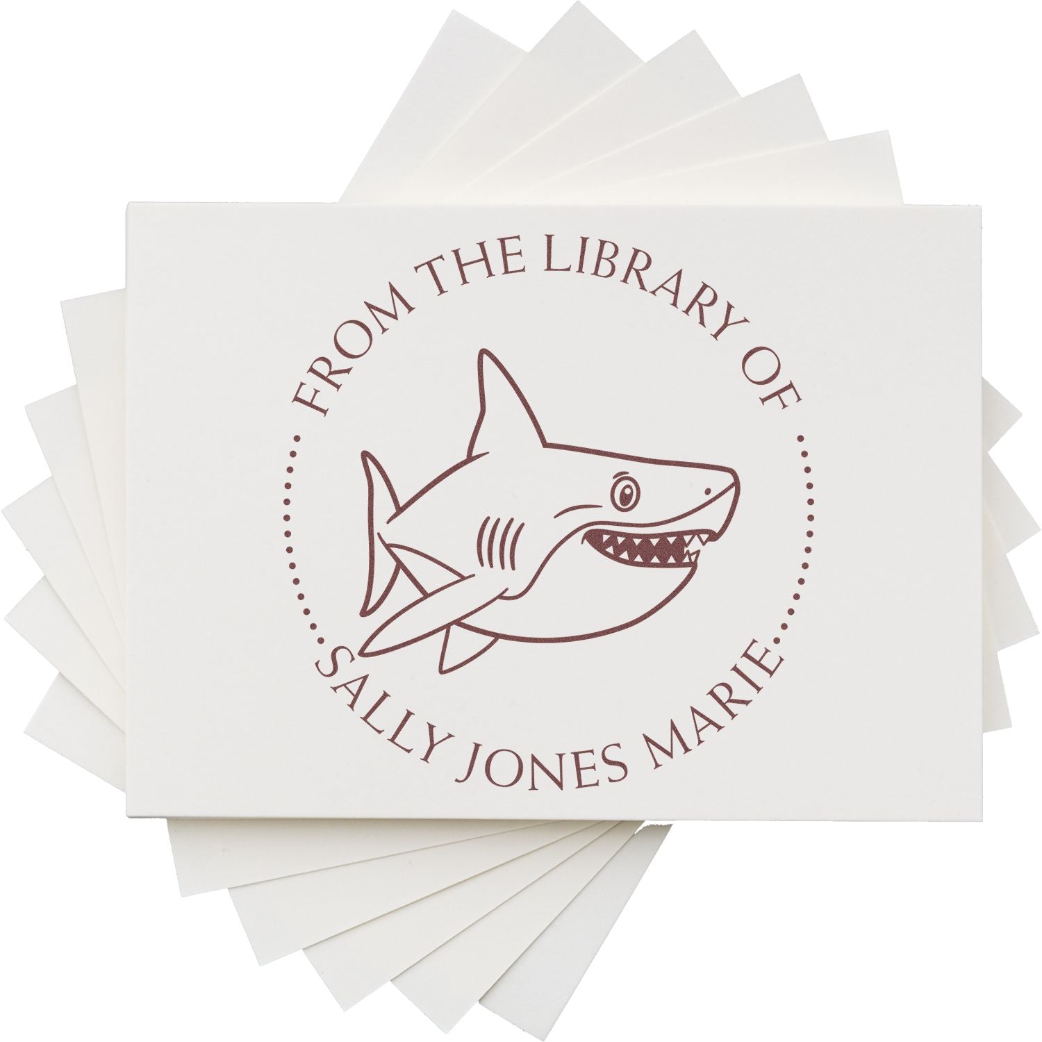 PSI Pre-Inked Swift Shark Personalized Book Name Stamper - Engineer Seal Stamps