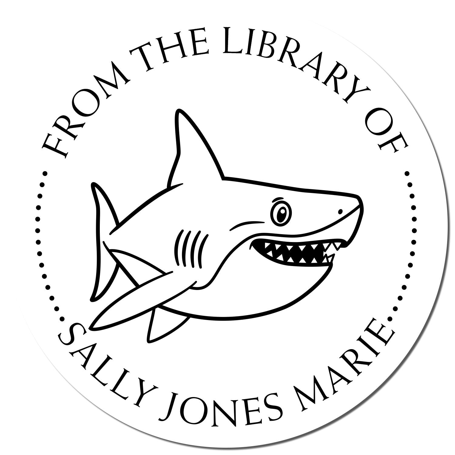 Wood Handle Swift Shark Custom My Library Stamper - Engineer Seal Stamps