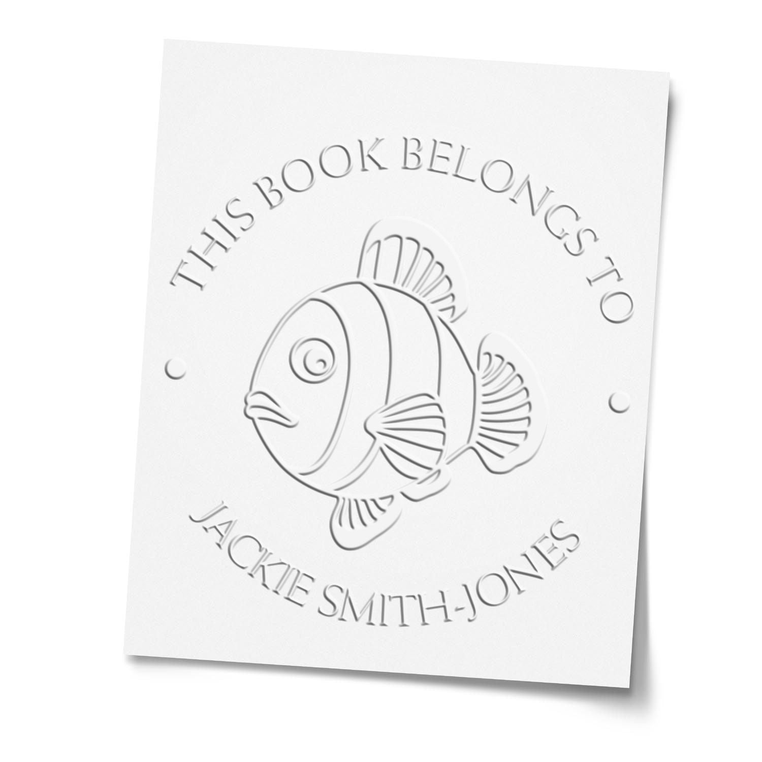 Hybrid Timid Fish Custom Made Book Ownership Embossing Stamp - Engineer Seal Stamps