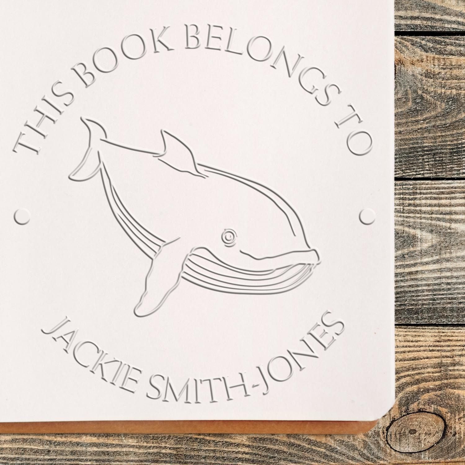 Hybrid Wise Whale Custom Made Book Ownership Paper Embosser - Engineer Seal Stamps