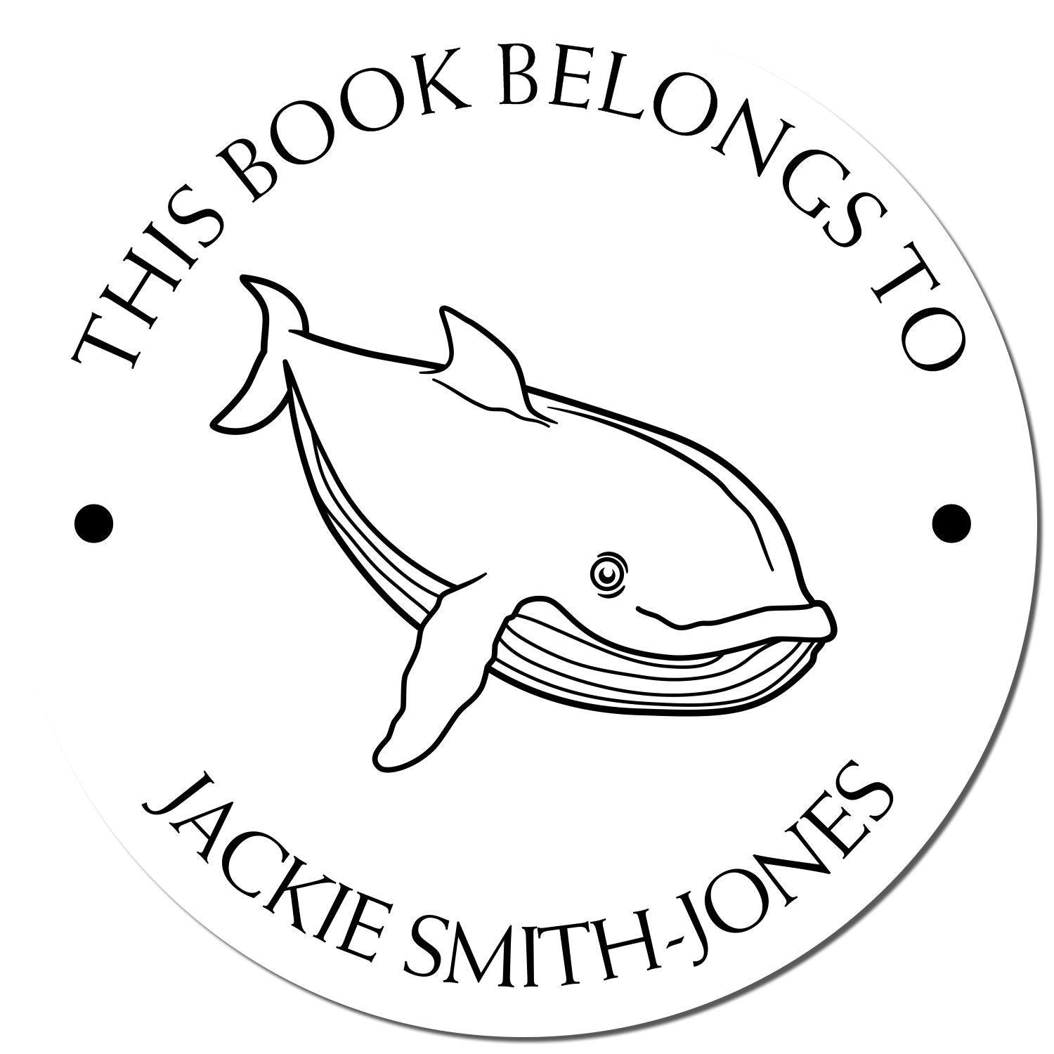 Wood Handle Wise Whale Custom Name Stamper - Engineer Seal Stamps