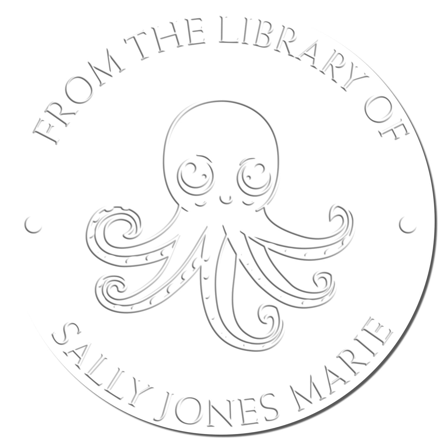 Desk Intelligent Octopus Custom Made Library Name Embossing Stamp - Engineer Seal Stamps