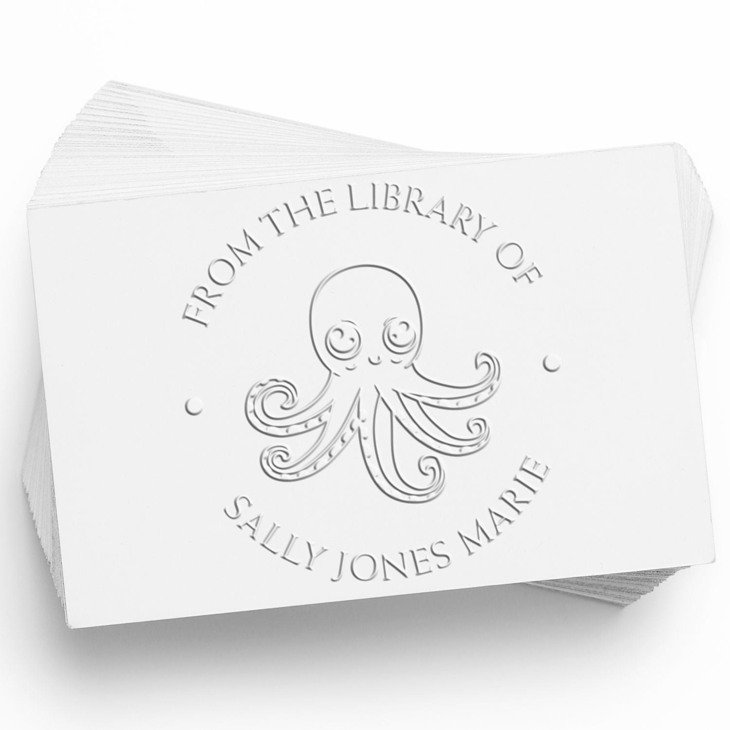 Desk Intelligent Octopus Custom Made Library Name Embossing Stamp - Engineer Seal Stamps