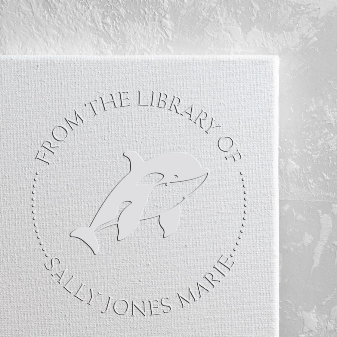 Desk Wild Killer Whale Custom Made Library Name Paper Embosser - Engineer Seal Stamps