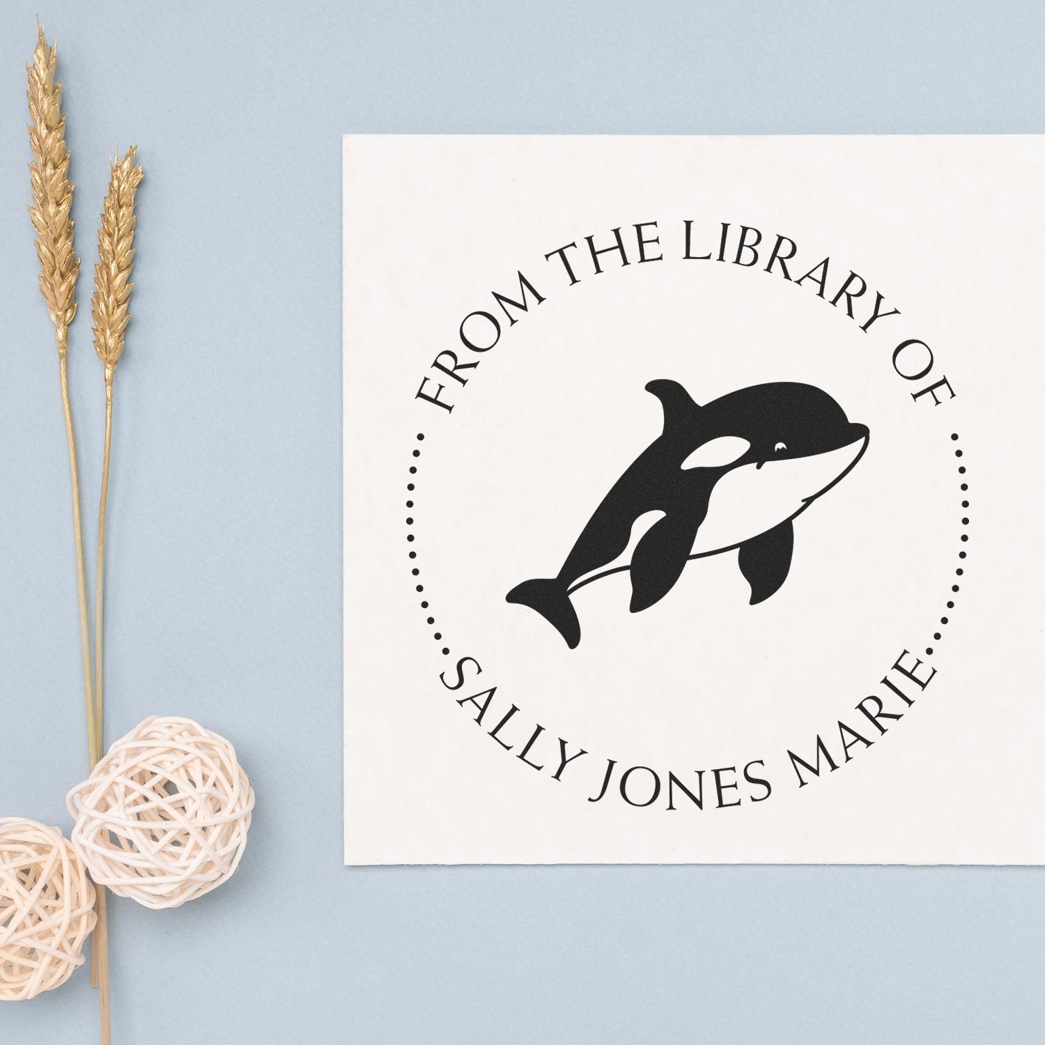 Self-Inking Wild Killer Whale Custom Made Library Collection Stamper - Engineer Seal Stamps