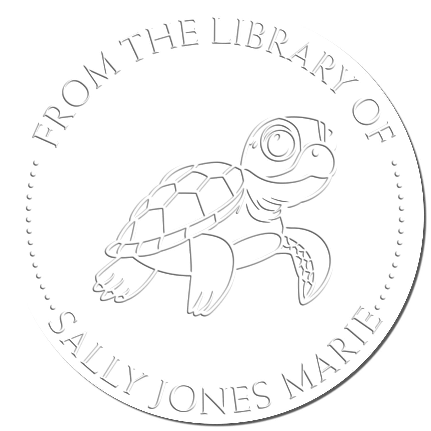 Desk Friendly Turtle Custom Made Library Name Seal Press - Engineer Seal Stamps