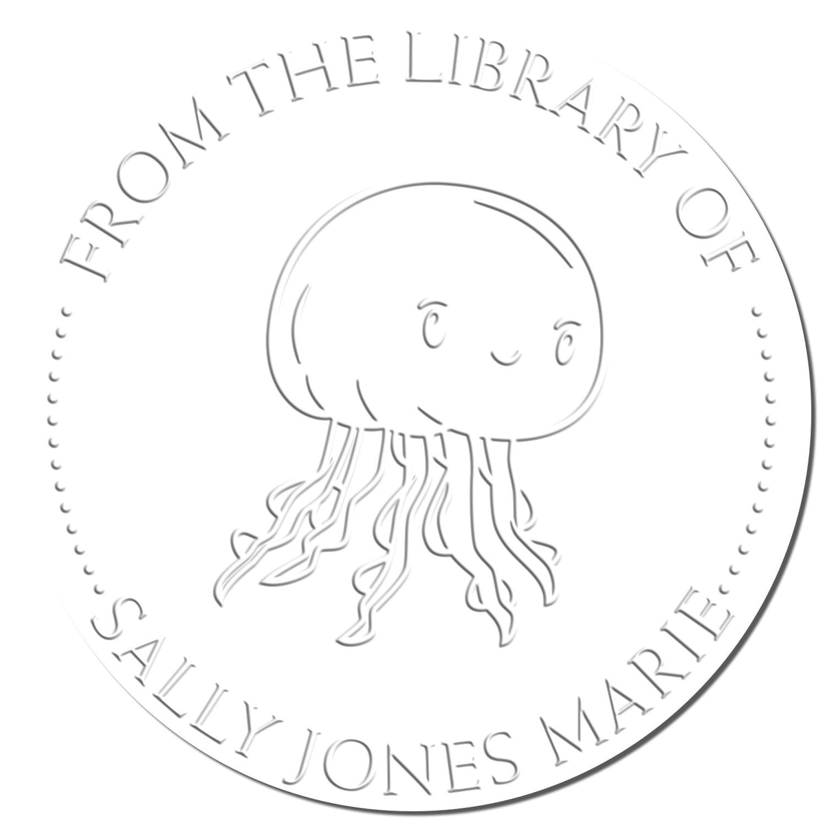 Soft floating jellyfish animal stamp by Shiny, featuring a custom-made seal design with detailed, vibrant imprint for crafting or collection.