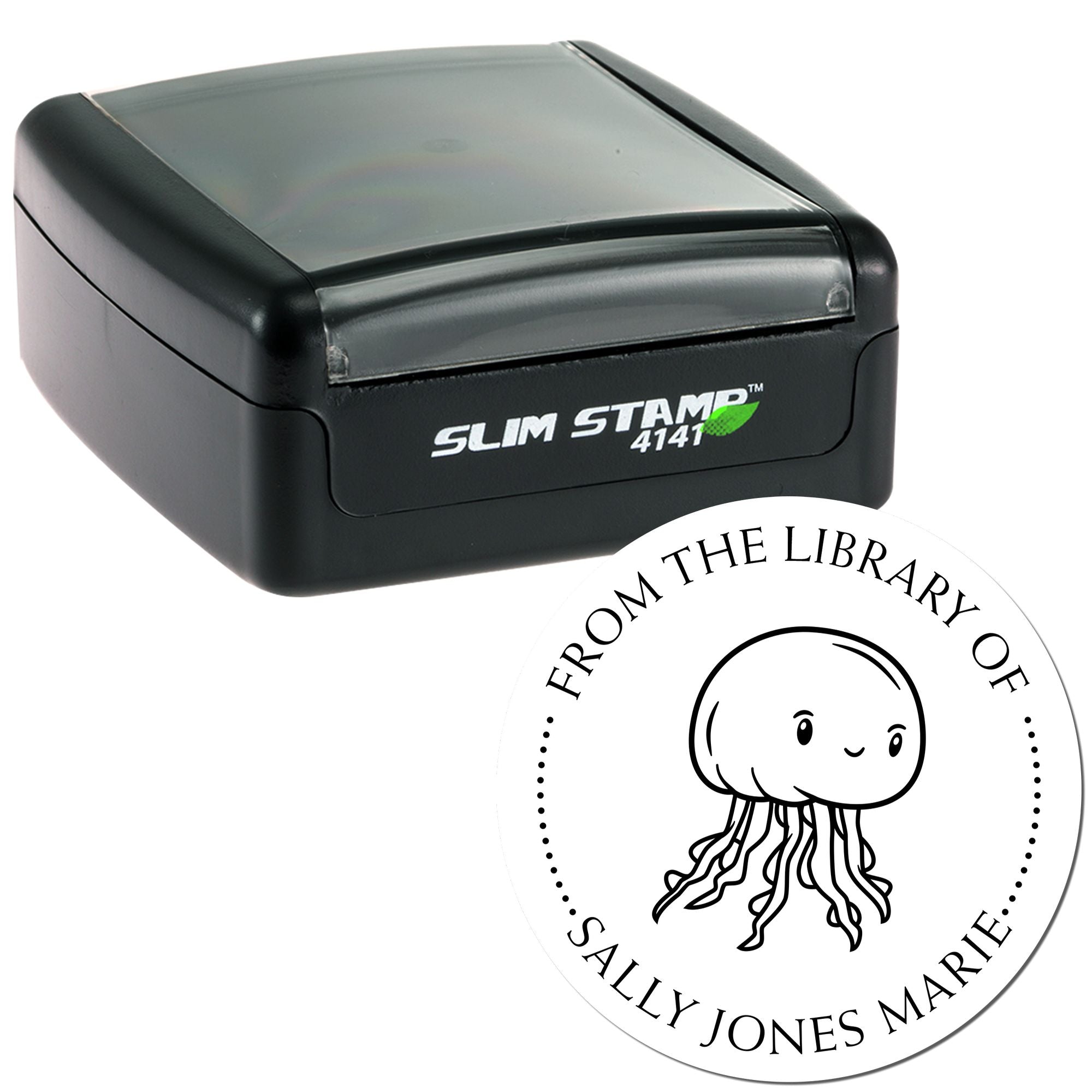 Pre-Inked Floating Jellyfish Customized Book Library Stamp - Engineer Seal Stamps