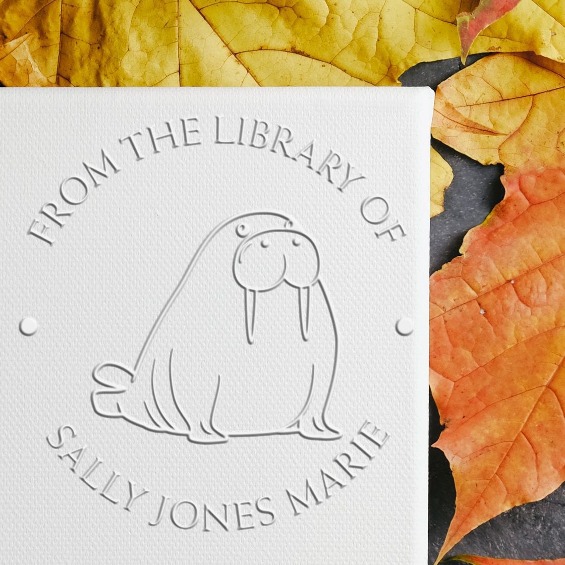 Soft Strong Walrus Custom Reader Embossing Stamp