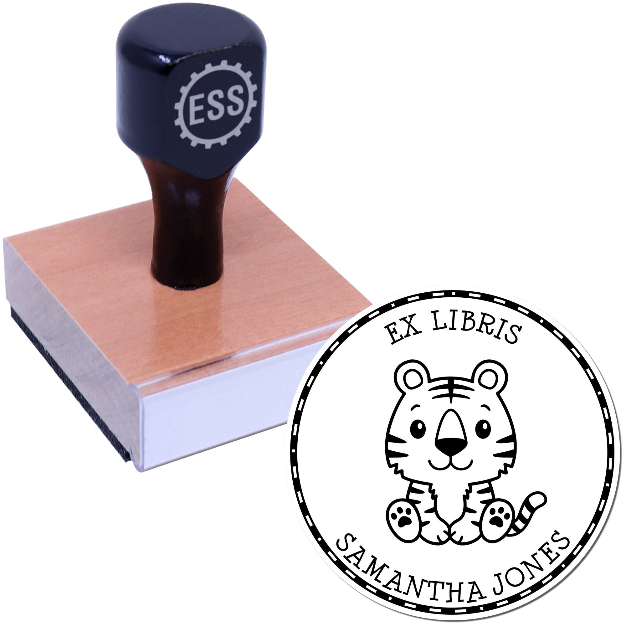 Wood Handle Baby Tiger Custom Made Belongs To Stamp