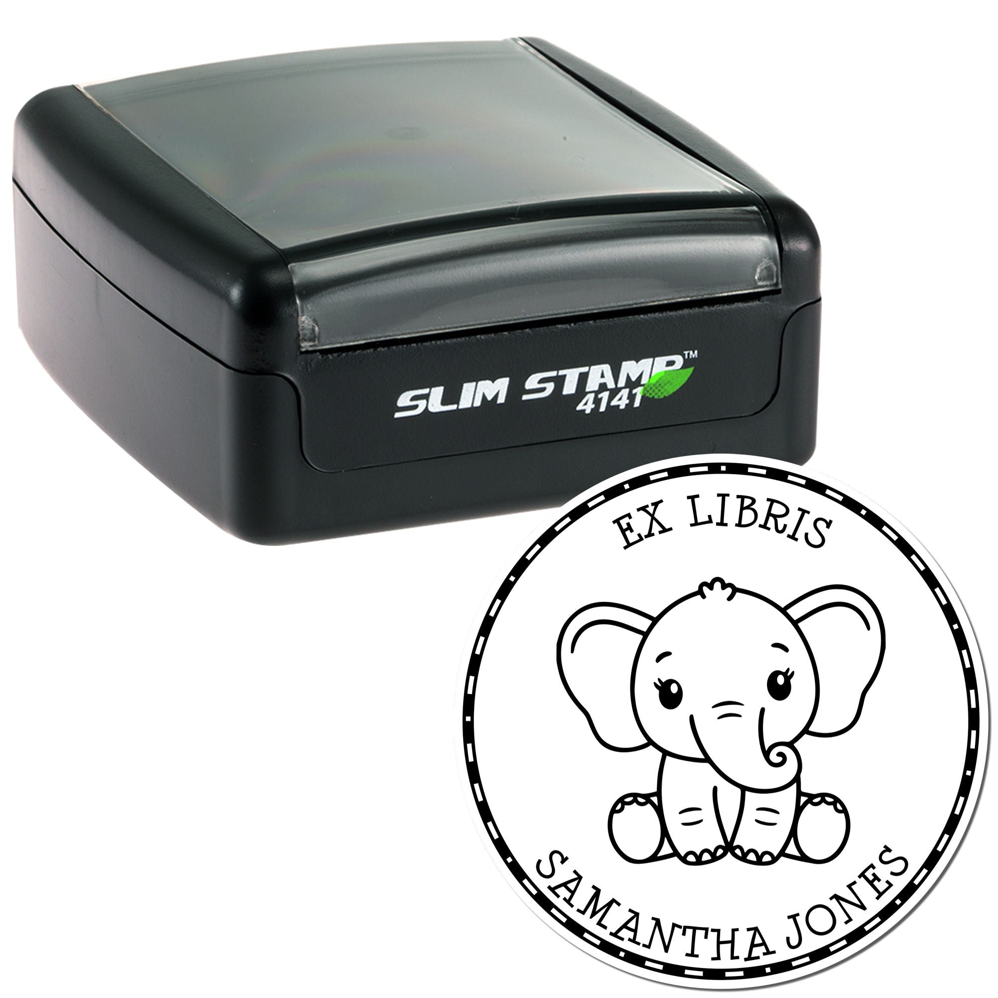 Pre-Inked Baby Elephant Custom Made Private Library Stamp - Engineer Seal Stamps