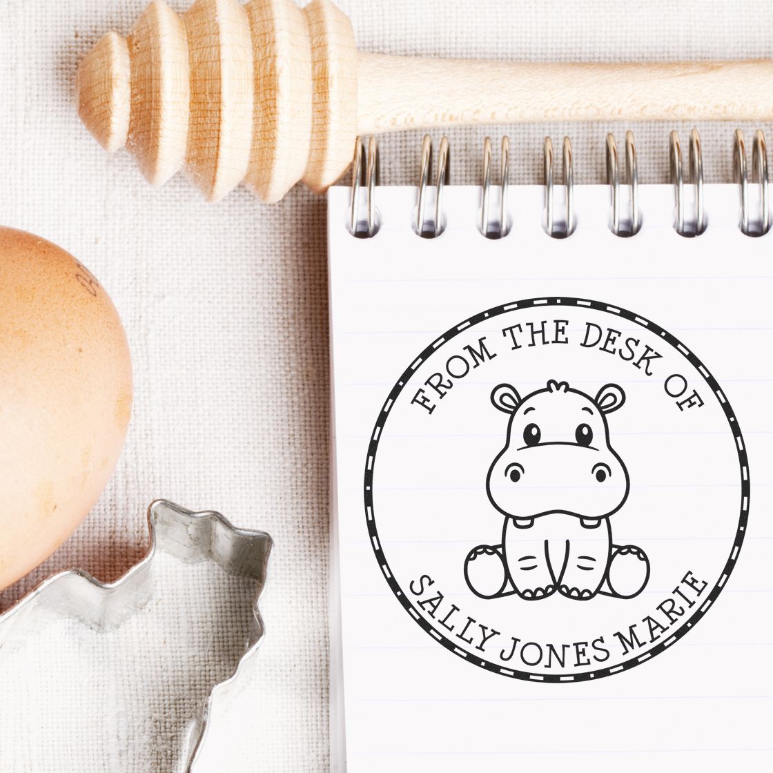 PSI Pre-Inked Little Hippo Custom Book Ownership Label Stamp - Engineer Seal Stamps