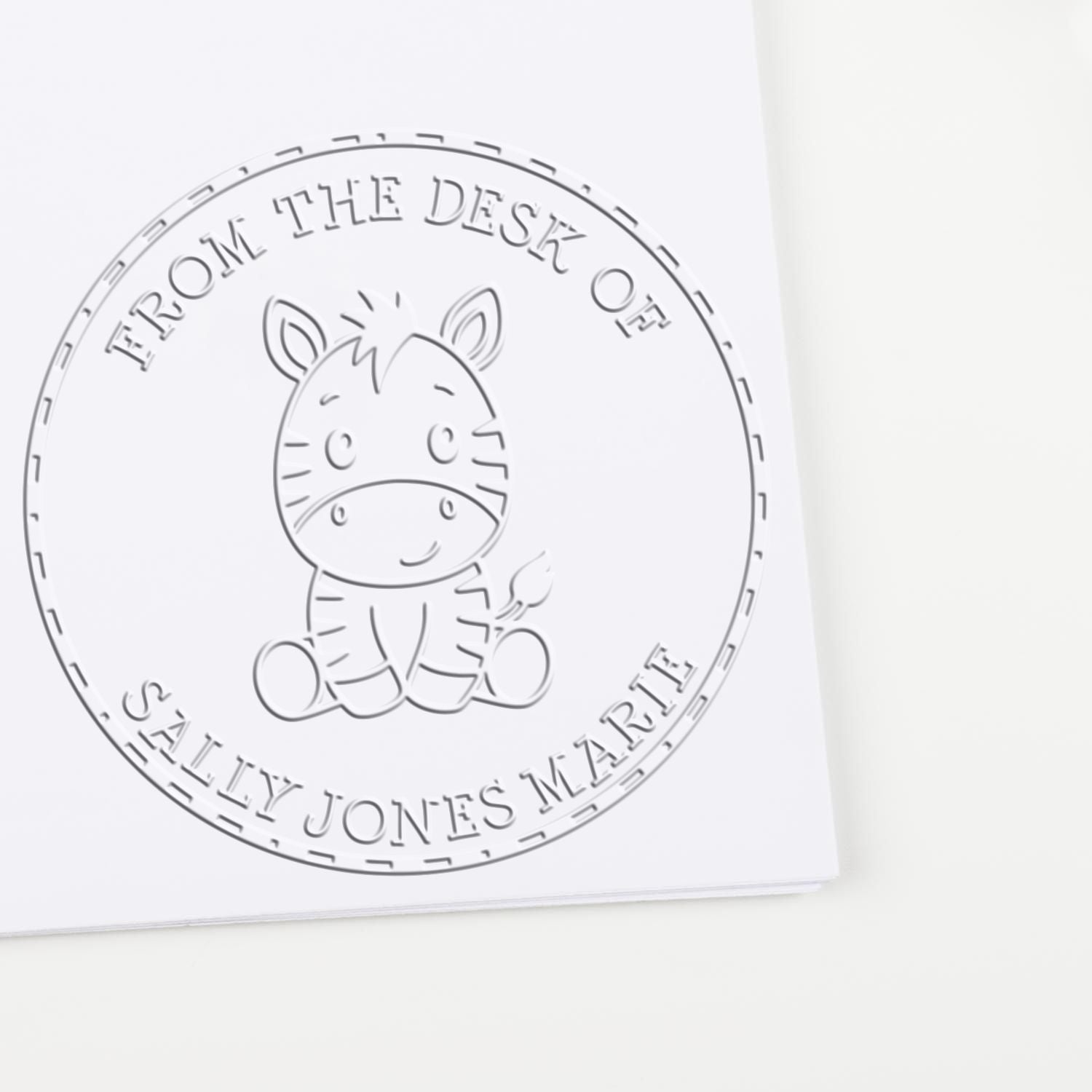 Soft Baby Zebra Custom This Book Belongs To Embossing Stamp