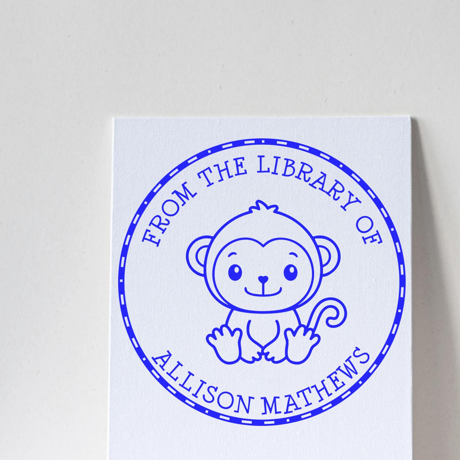 Pre-Inked Mini Monkey Personalized Bibliophile Stamp - Engineer Seal Stamps