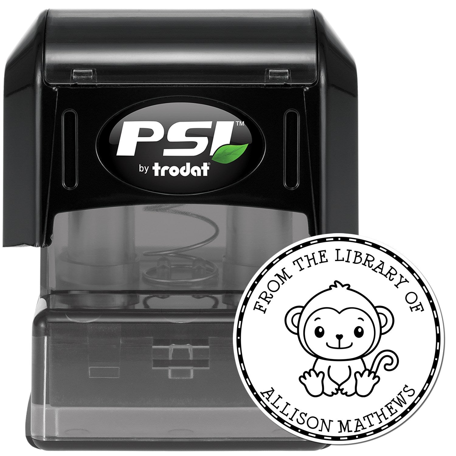 PSI Pre-Inked Mini Monkey Custom Library Stamp - Engineer Seal Stamps
