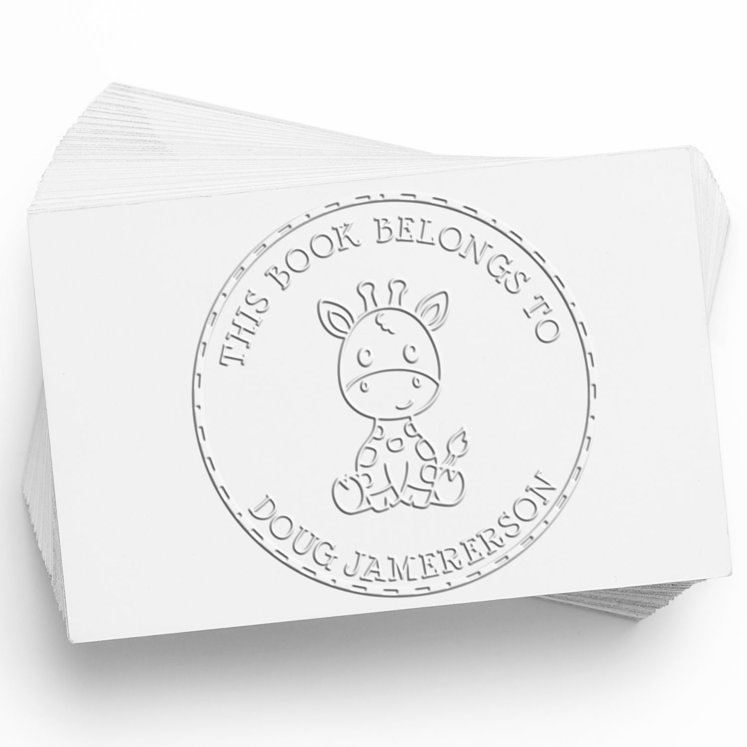 Hybrid Baby Giraffe Custom Made Book Ownership Label Embosser - Engineer Seal Stamps