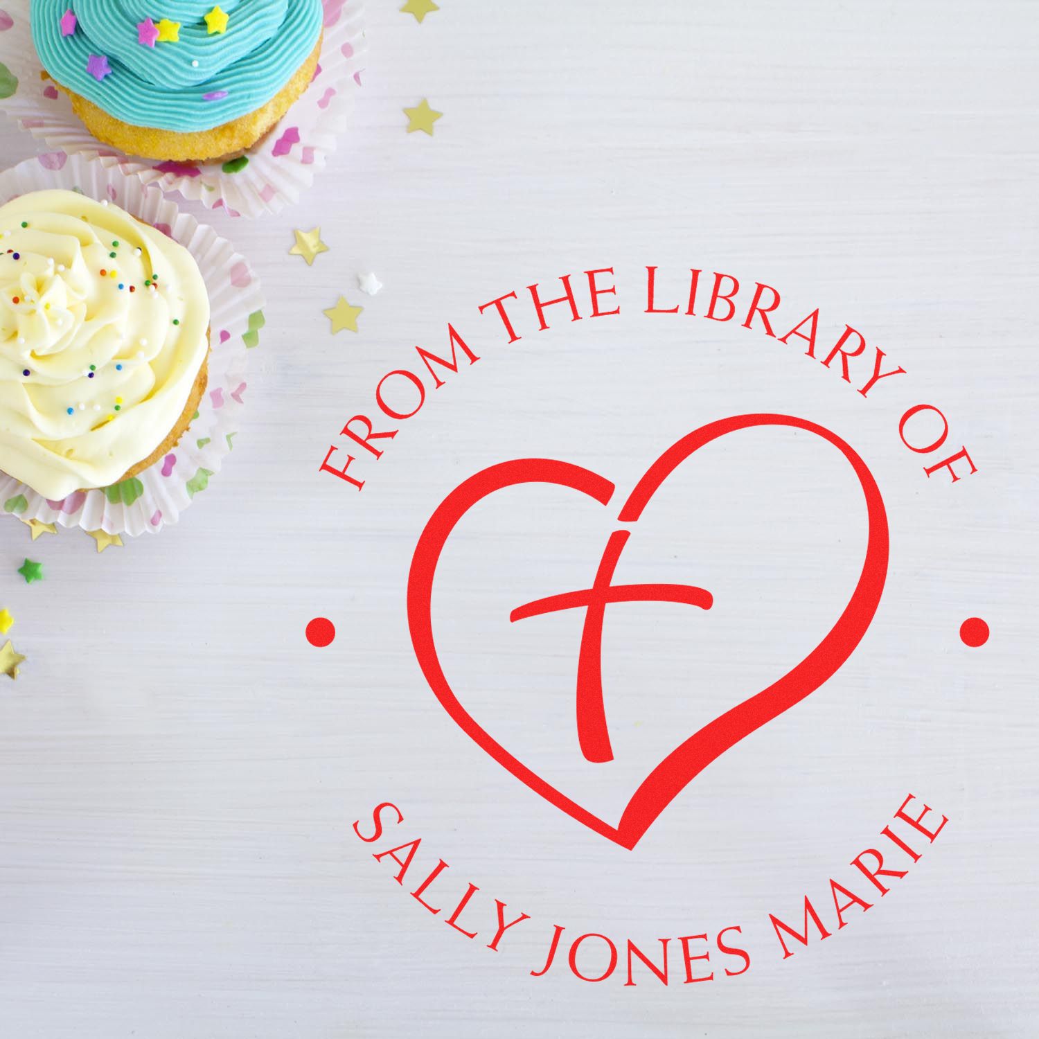 Portable Pre-Inked Love the Cross Personalized Address Stamp - Engineer Seal Stamps