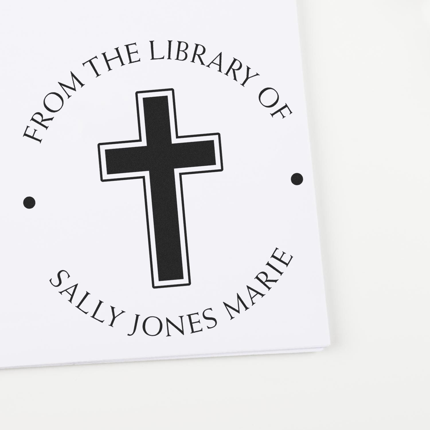 Wood Handle Outlined Cross Customized Home Stamp - Engineer Seal Stamps