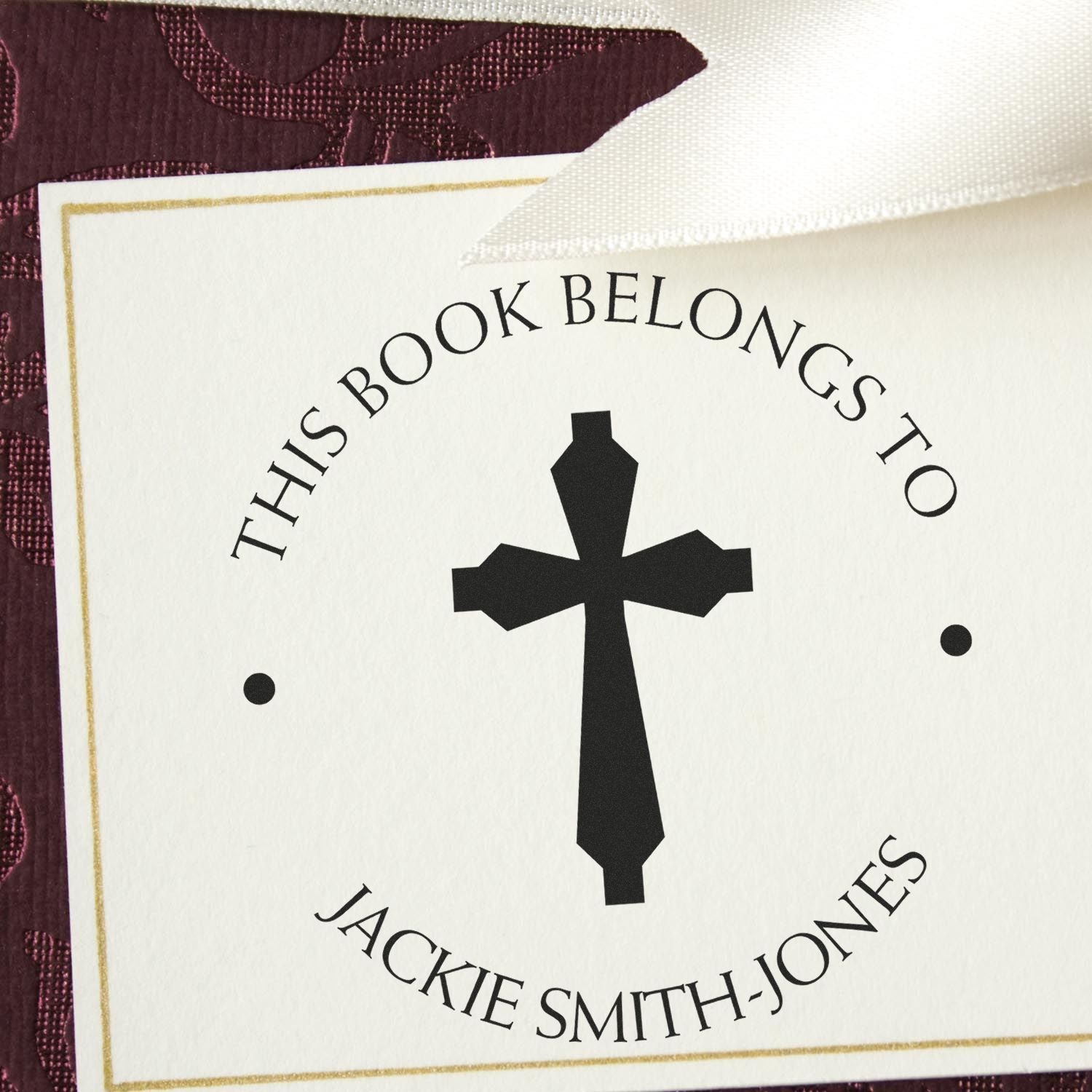 Wood Handle Regal Cross Customized Envelope Stamp - Engineer Seal Stamps