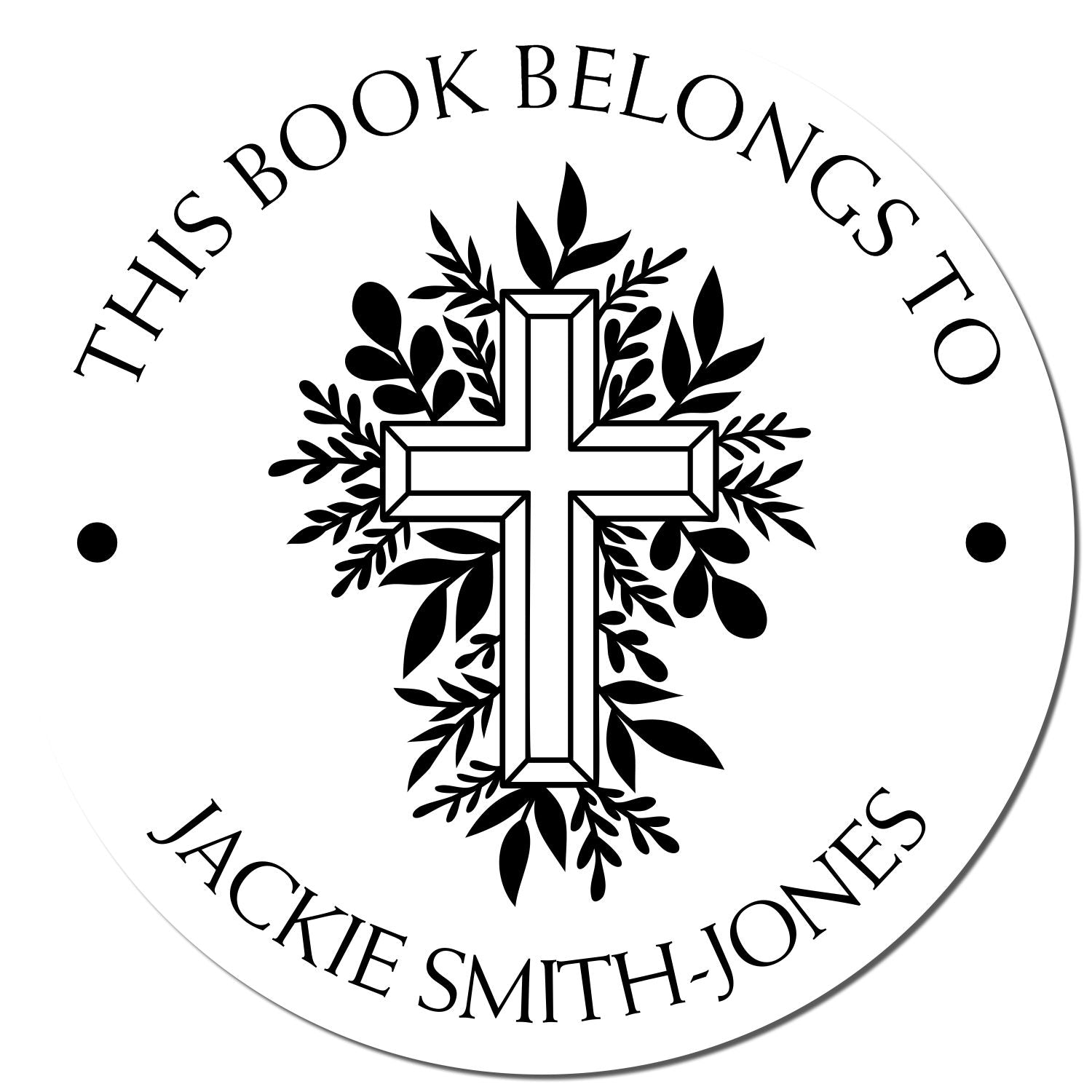 Portable Pre-Inked Reverent Cross Personalized Return Address Stamp - Engineer Seal Stamps