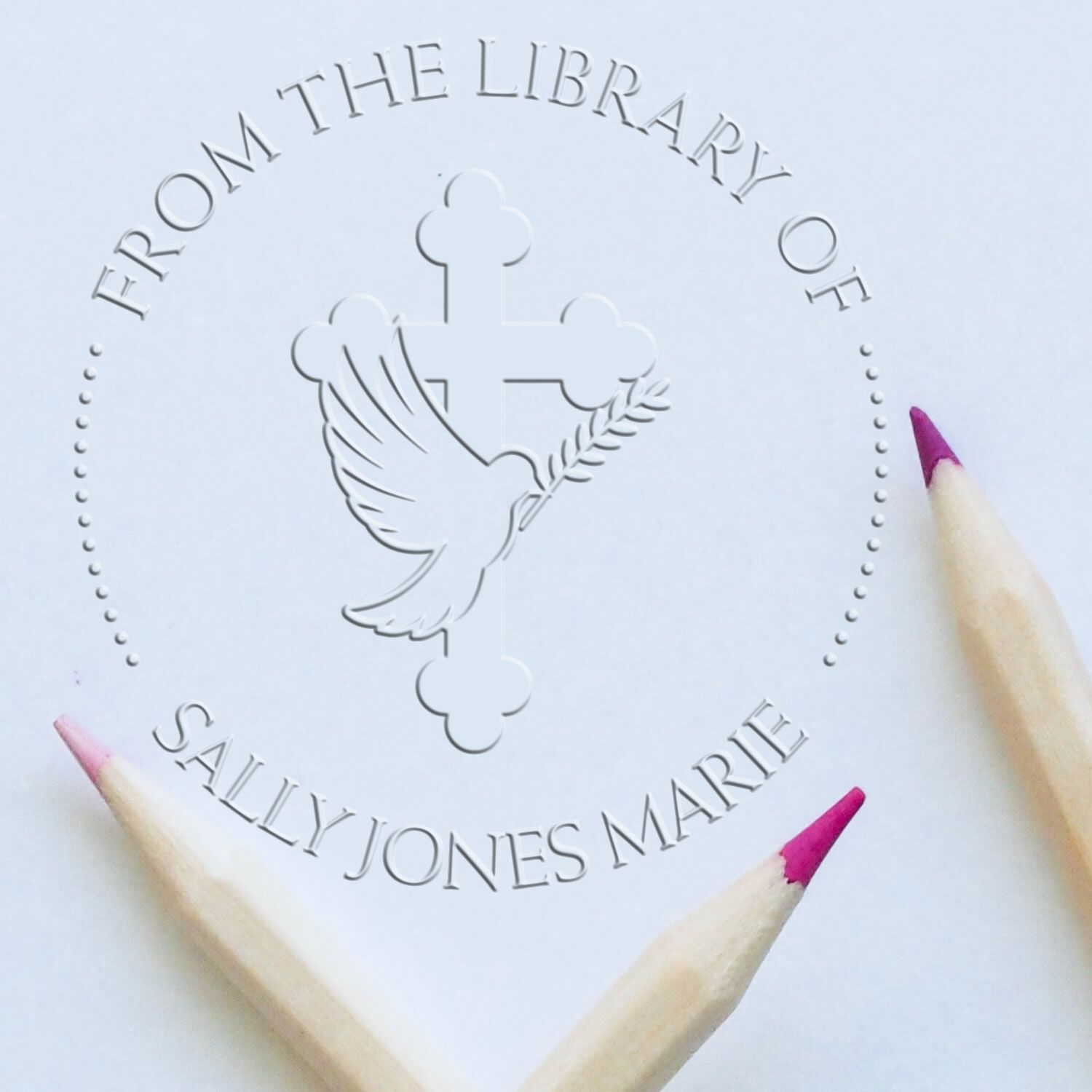 Desk Symbolic Cross Personalized Envelope Embossed Stamp - Engineer Seal Stamps