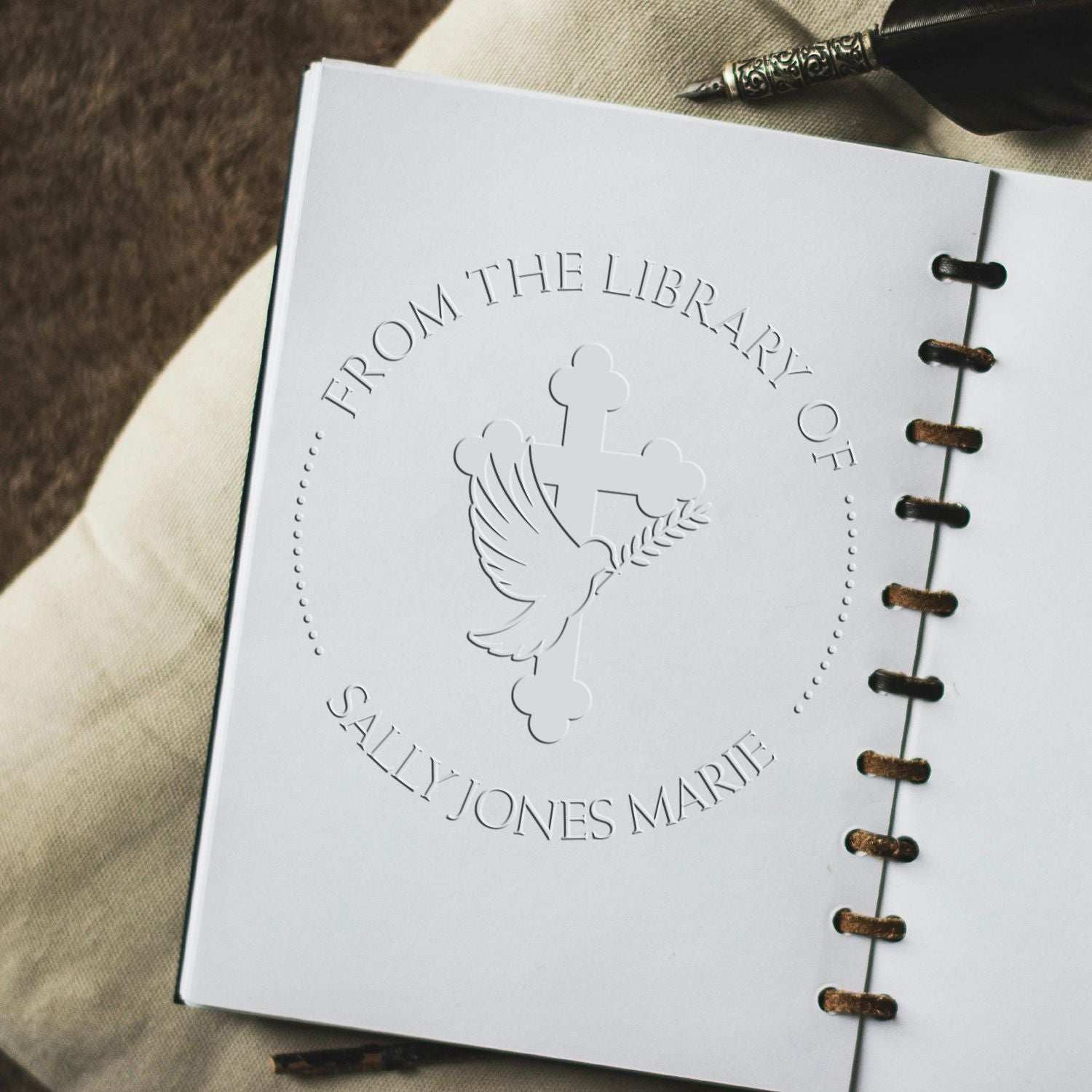 Desk Symbolic Cross Personalized Envelope Embossed Stamp - Engineer Seal Stamps