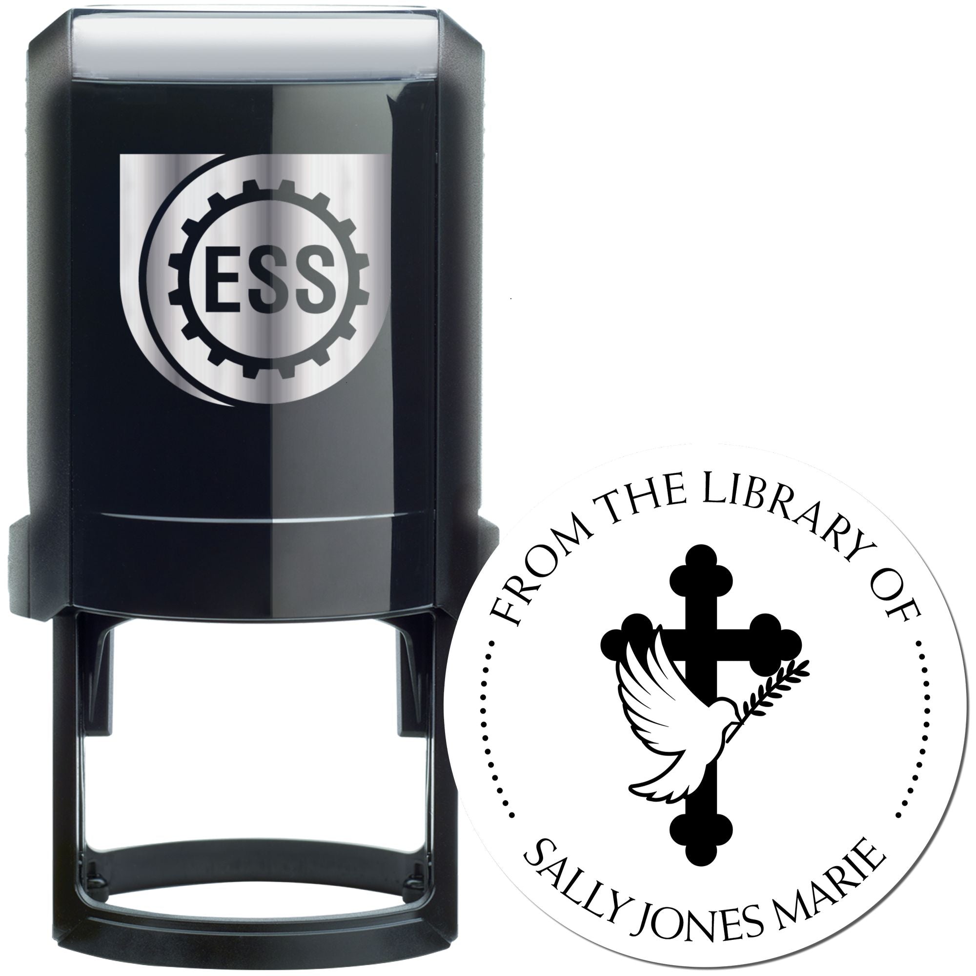 Self-Inking Symbolic Cross Name And Address Stamp - Engineer Seal Stamps