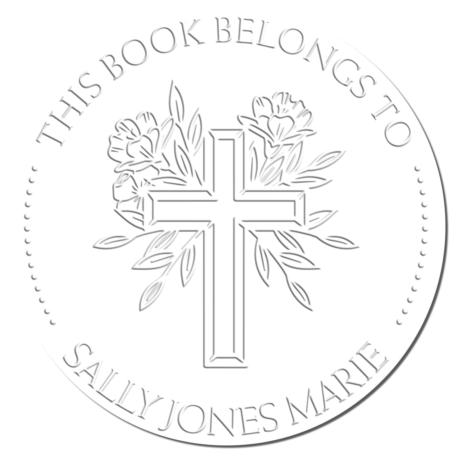 Hybrid Spiritual Cross Custom Made Address Embossing Stamp - Engineer Seal Stamps
