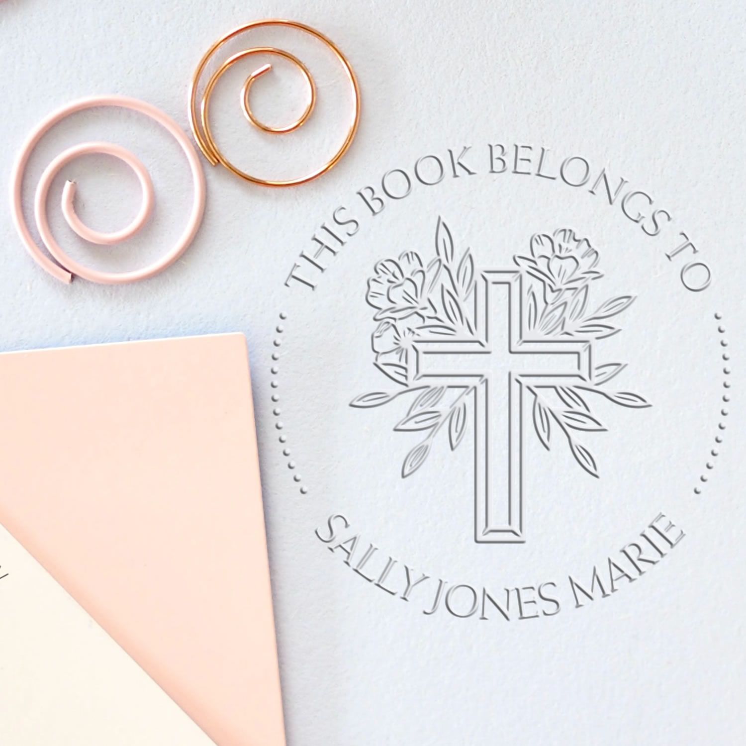 Desk Spiritual Cross Personalized Envelope Embosser - Engineer Seal Stamps