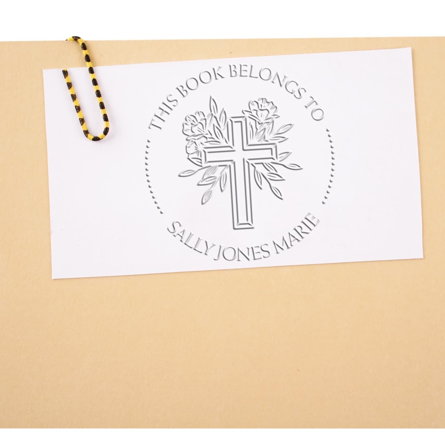 Hybrid Spiritual Cross Custom Made Address Embossing Stamp - Engineer Seal Stamps