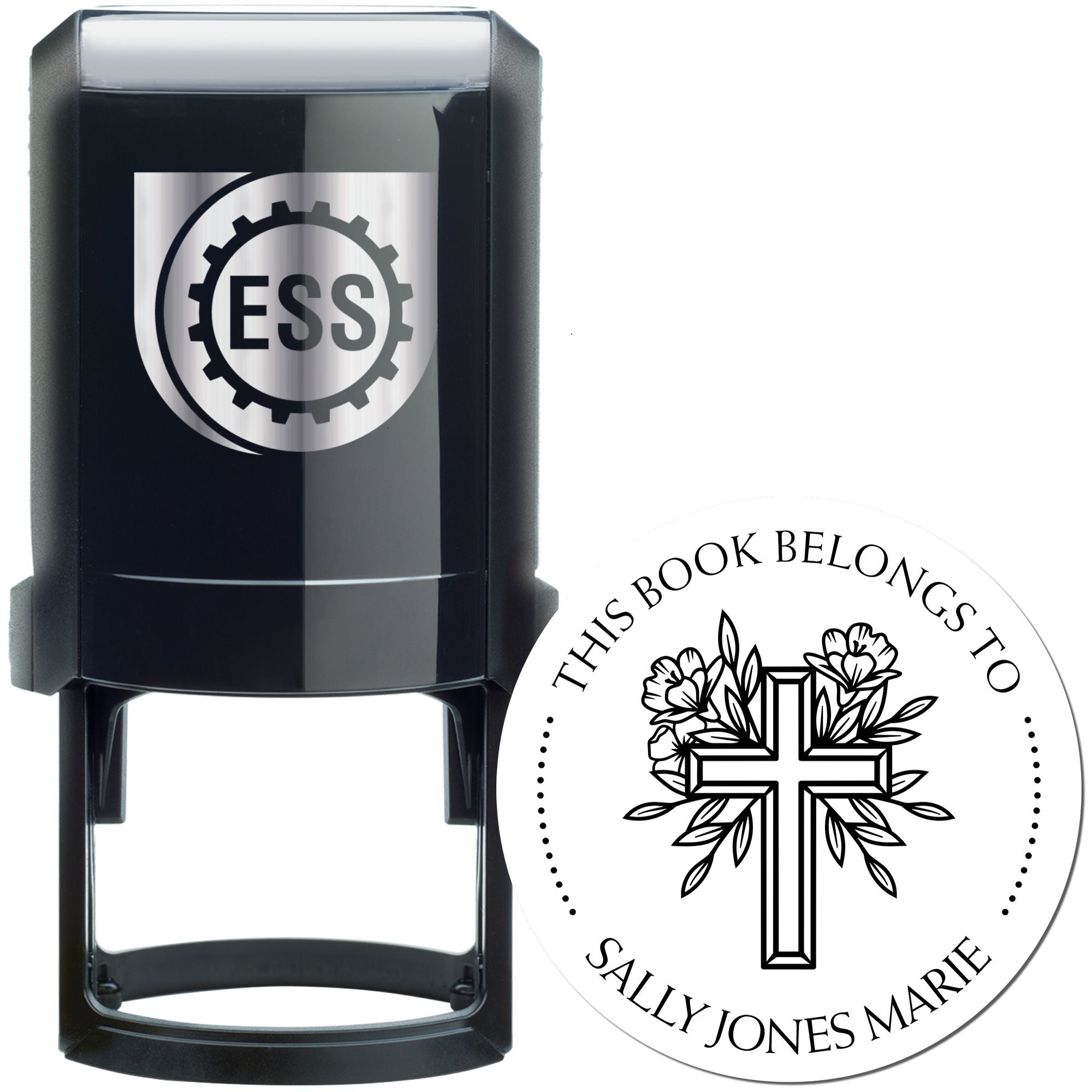 Self-Inking Spiritual Cross Return Address Stamp - Engineer Seal Stamps