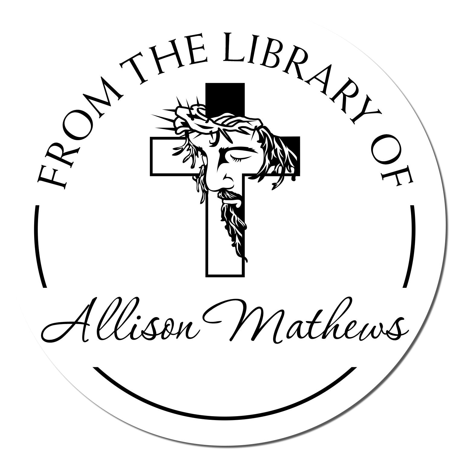 PSI Pre-Inked Divine Cross Custom Made Name And Address Stamp - Engineer Seal Stamps