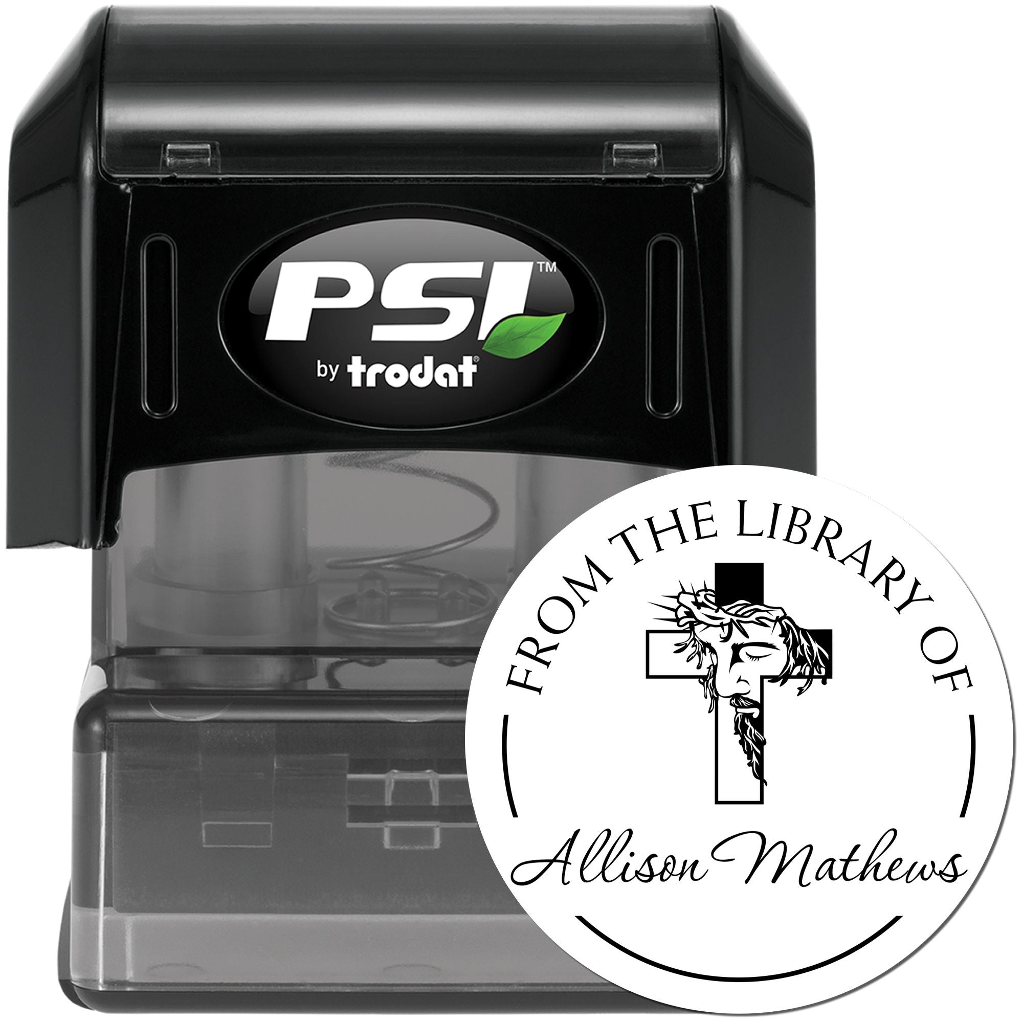 PSI Pre-Inked Divine Cross Custom Made Name And Address Stamp - Engineer Seal Stamps