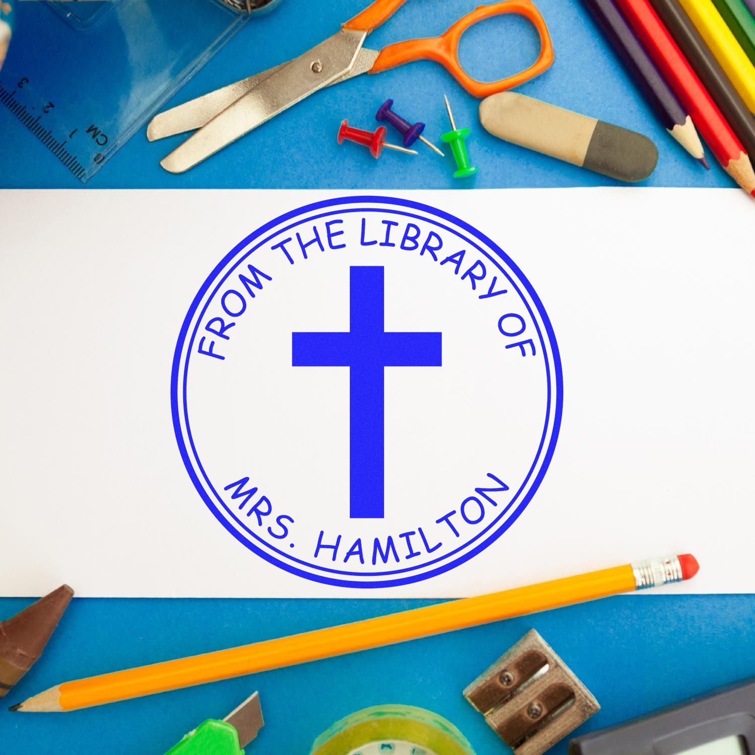 Wood Handle Holy Cross Envelope Stamp - Engineer Seal Stamps